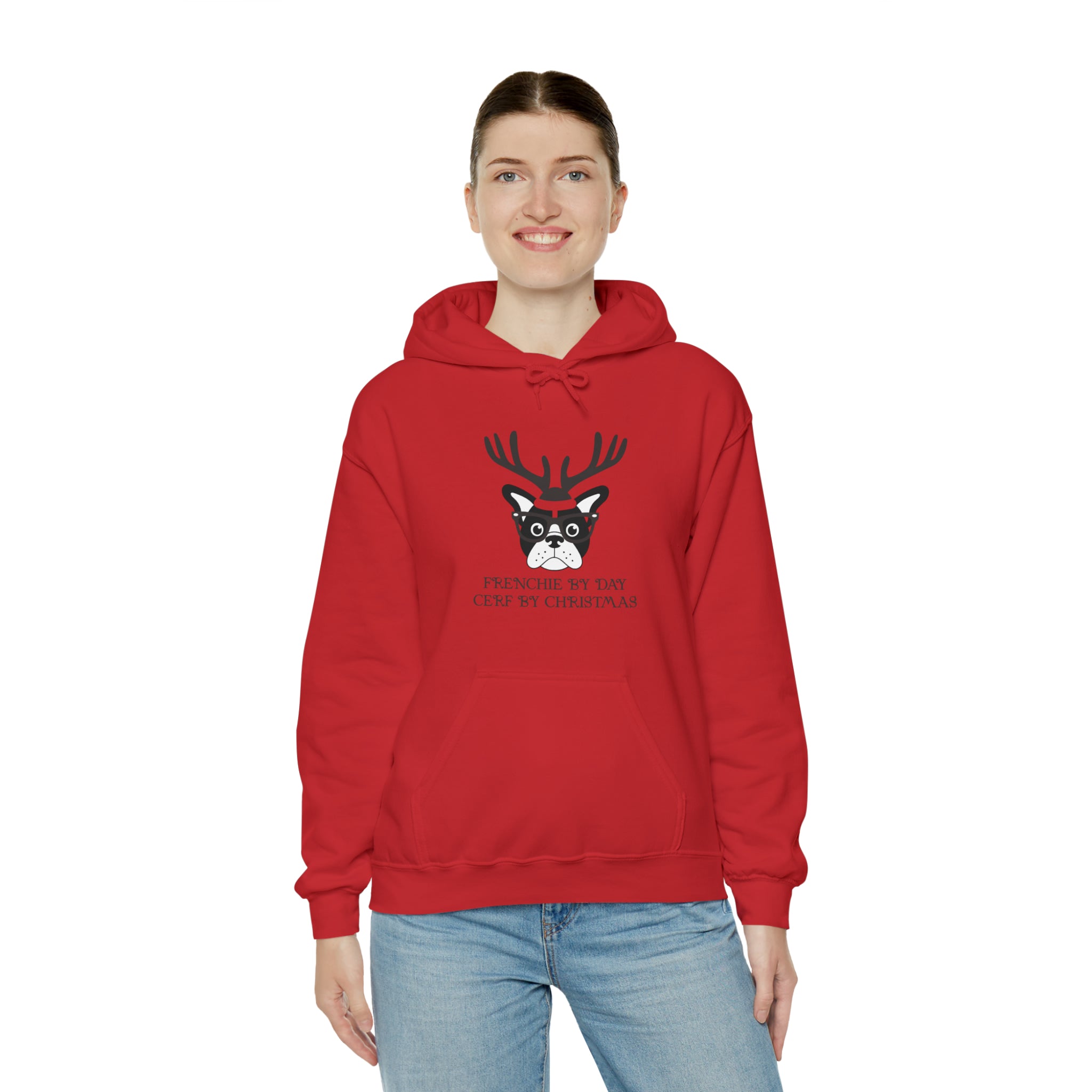 Frenchie by Day Unisex Hoodie for Travel Comfort and Safety-fadou