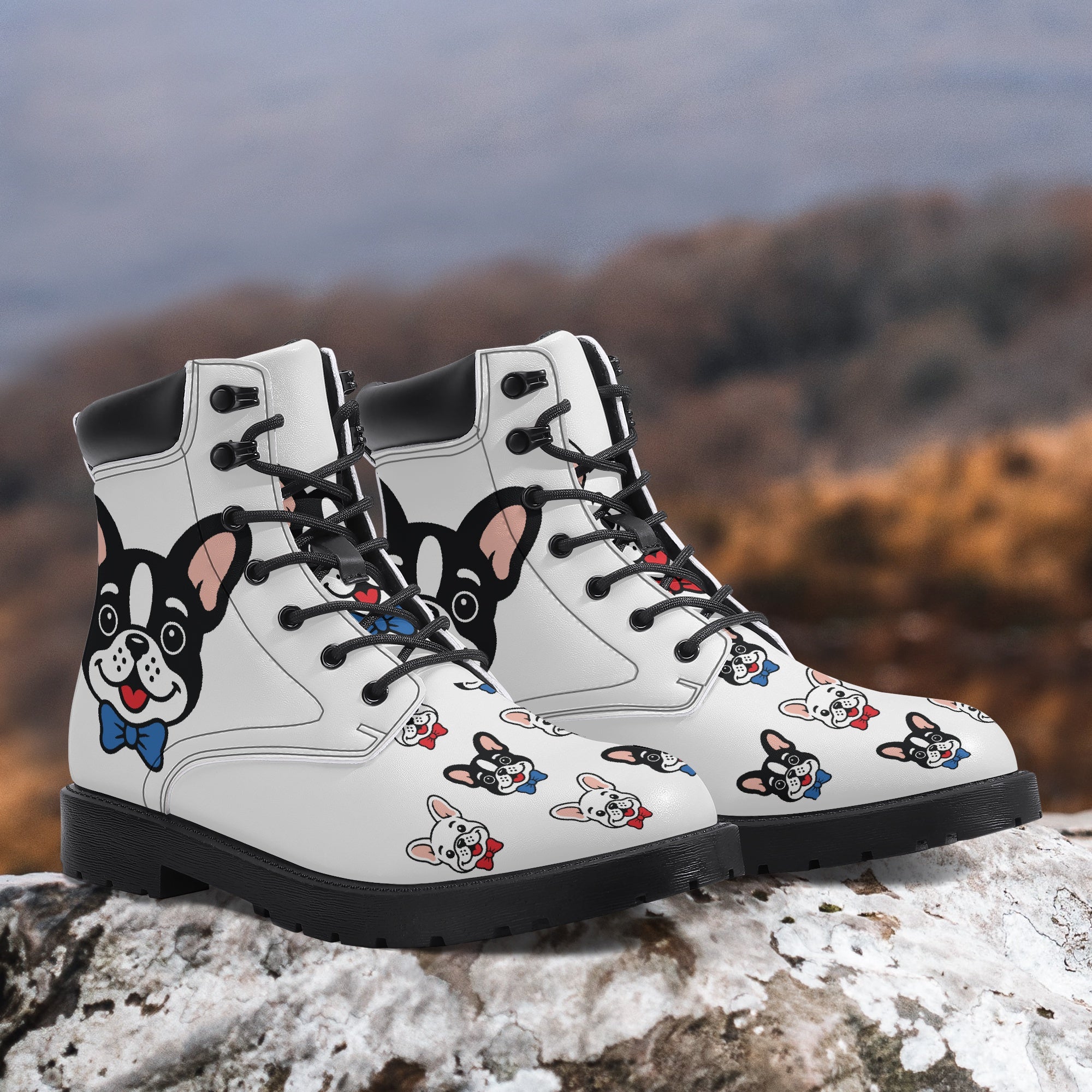 French Bulldog Leather Fashion Boots for Bulldog Owners-fadou