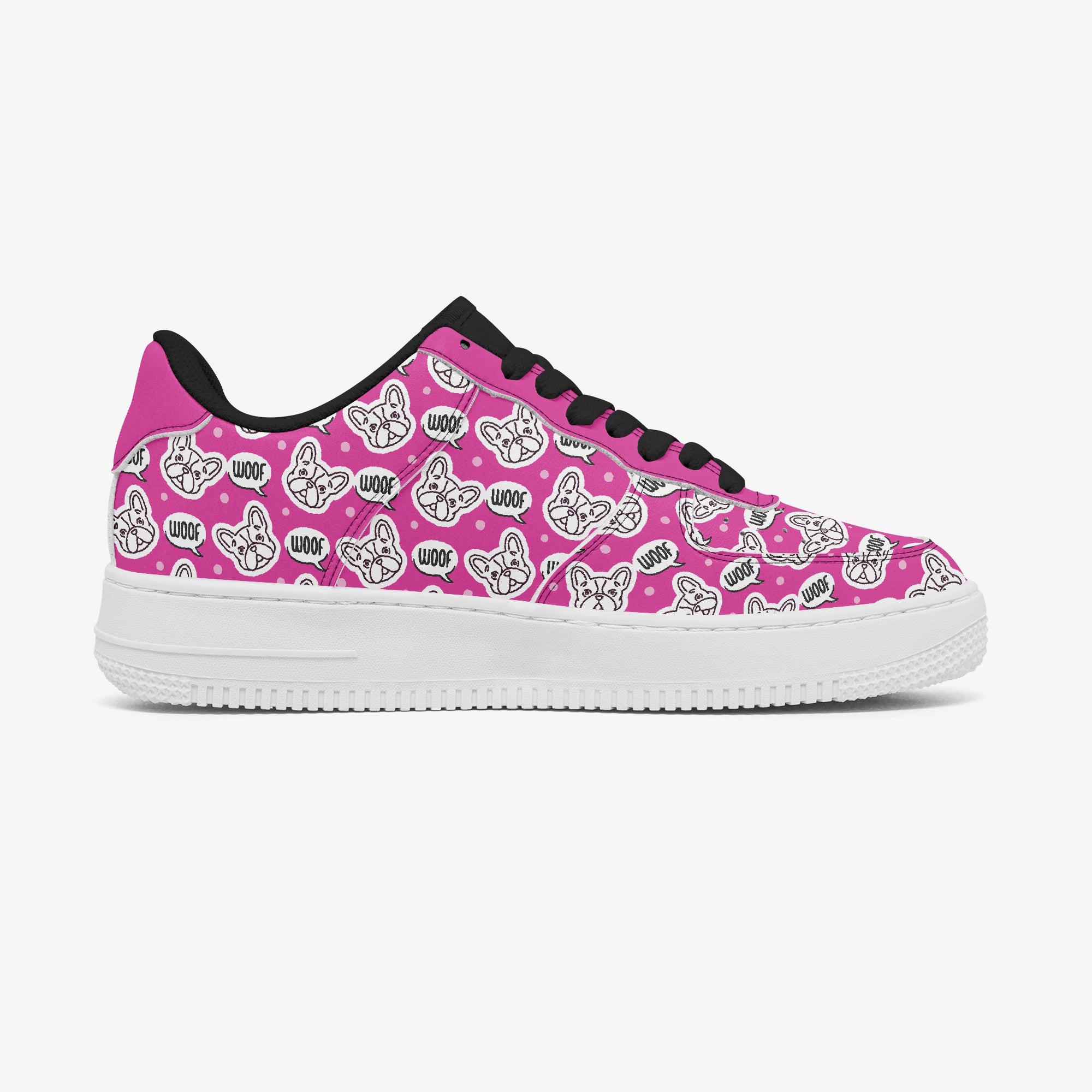 French Bulldog Leather Canvas Sneakers for Frenchie Fans-fadou