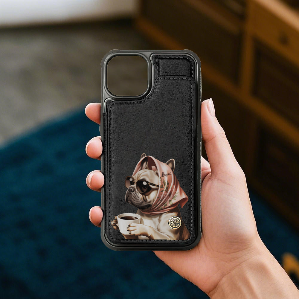 Winnie French Bulldog Leather Wallet for Dog Moms & Dads-fadou