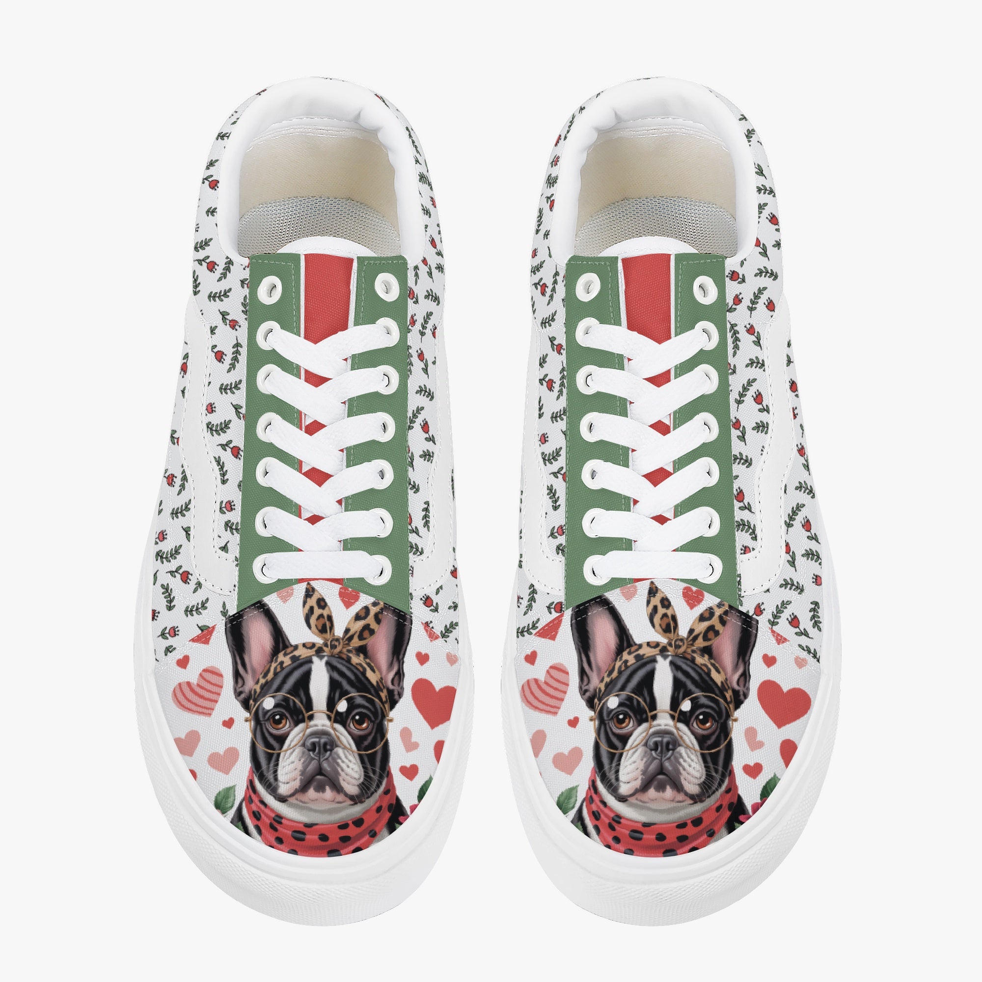 French Bulldog Trendy Canvas Sneakers for Everyday Wear-fadou