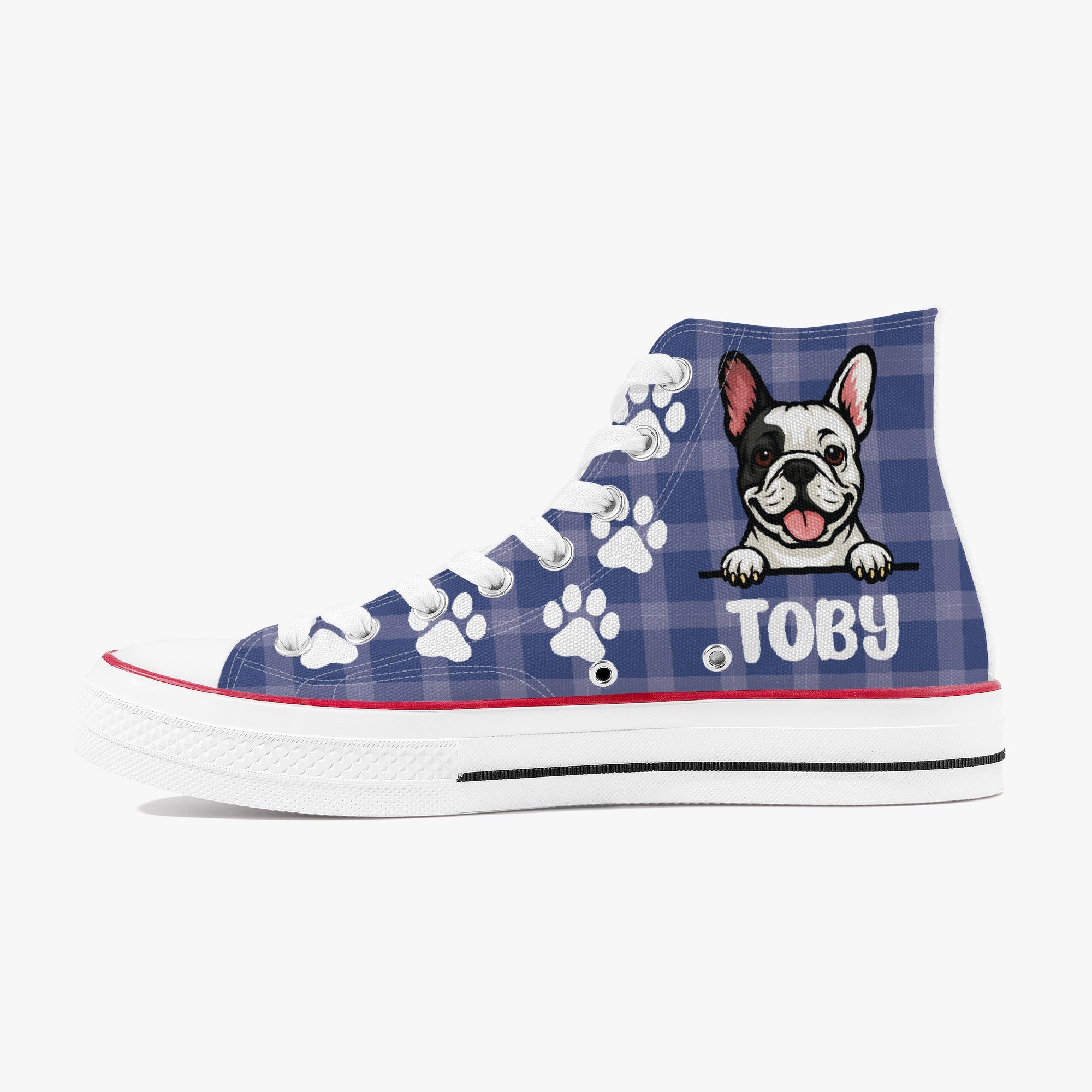 French Bulldog Personalized Canvas Sneakers for Dog Park Days-fadou