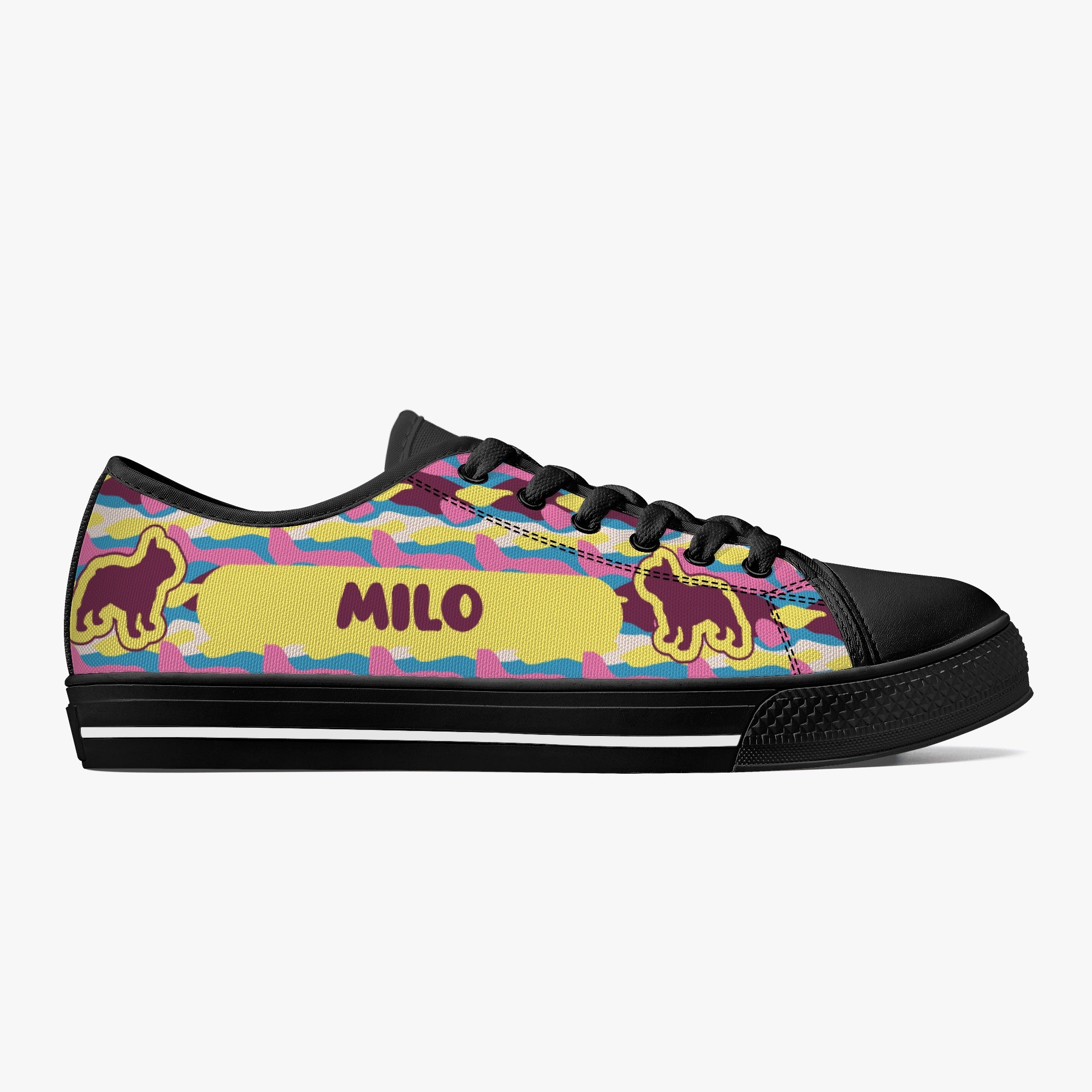 French Bulldog Personalized Canvas Sneakers for Everyday Wear-fadou