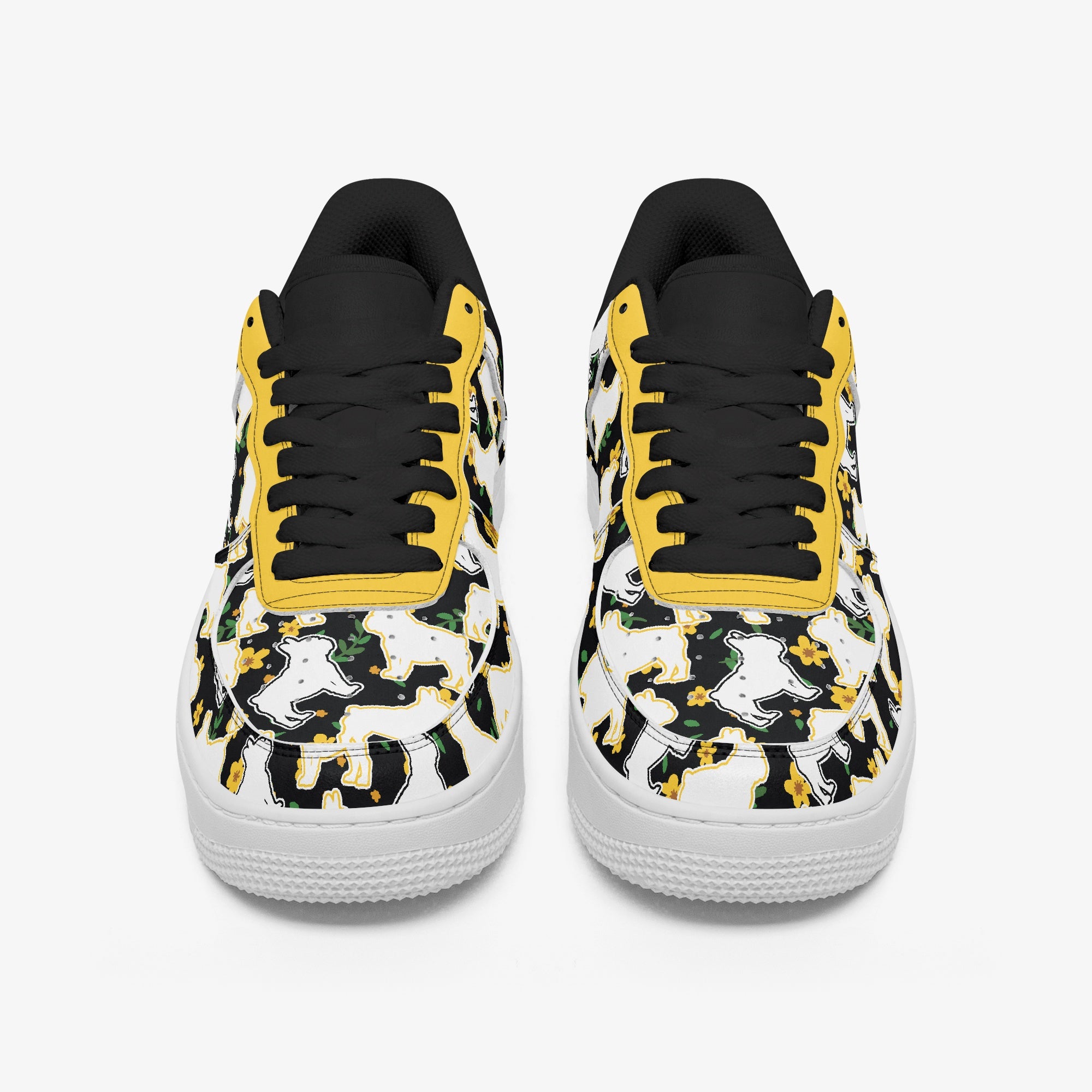 French Bulldog Leather Classic Sneakers for Everyday Wear-fadou
