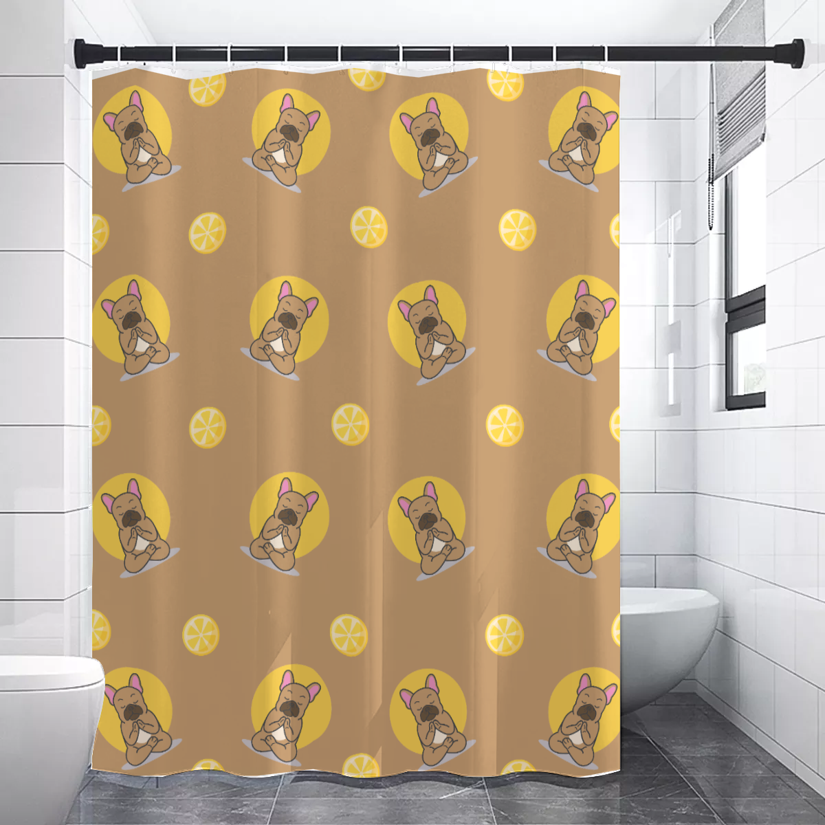 LEO French Bulldog Bathroom Curtain for Dog Moms & Dads-fadou