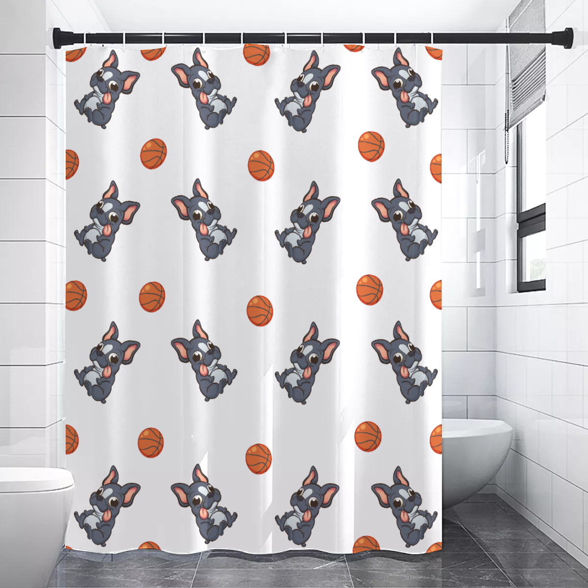 APPOLLO French Bulldog Shower Curtain for Dog Moms & Dads-fadou