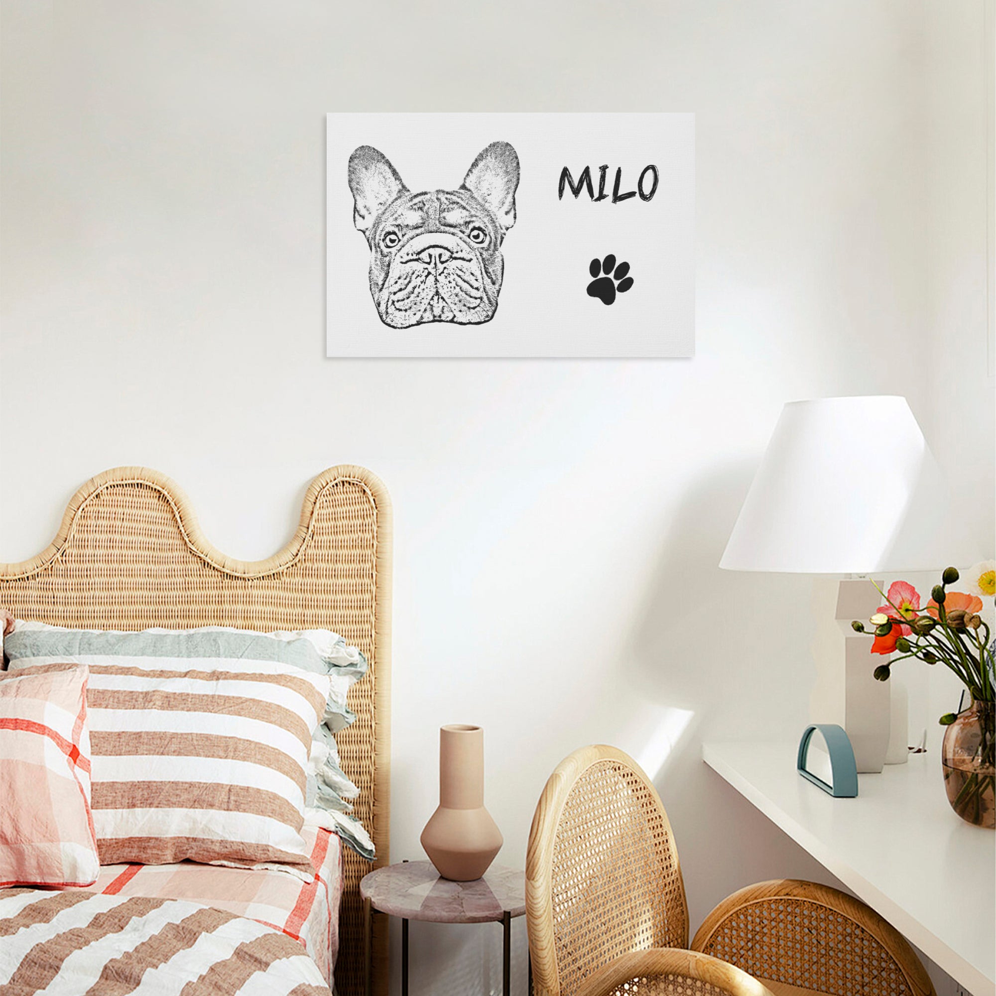 French Bulldog Personalized Framed Poster for Frenchie Fans-fadou