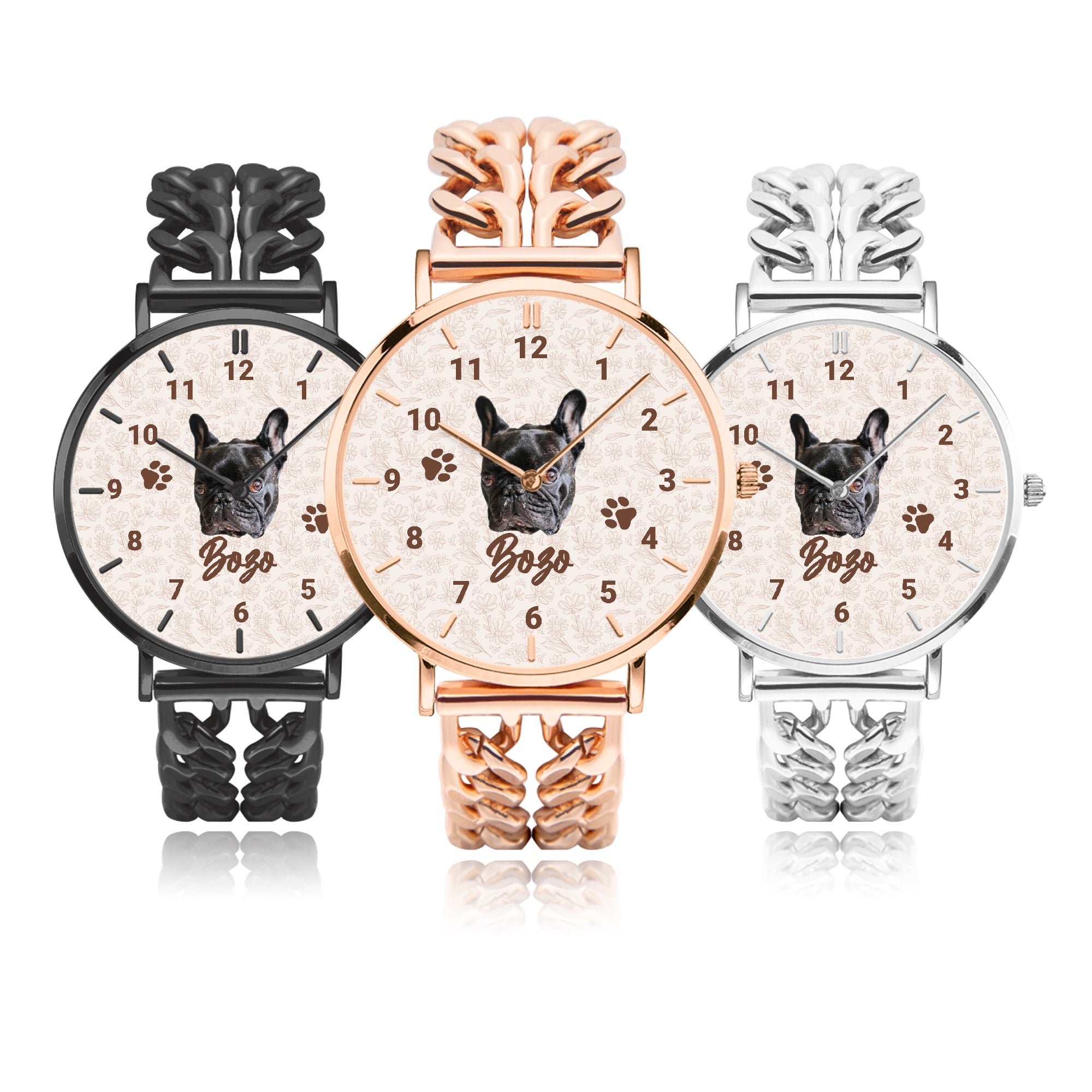 French Bulldog Personalized Casual Watch for Frenchie Fans-fadou
