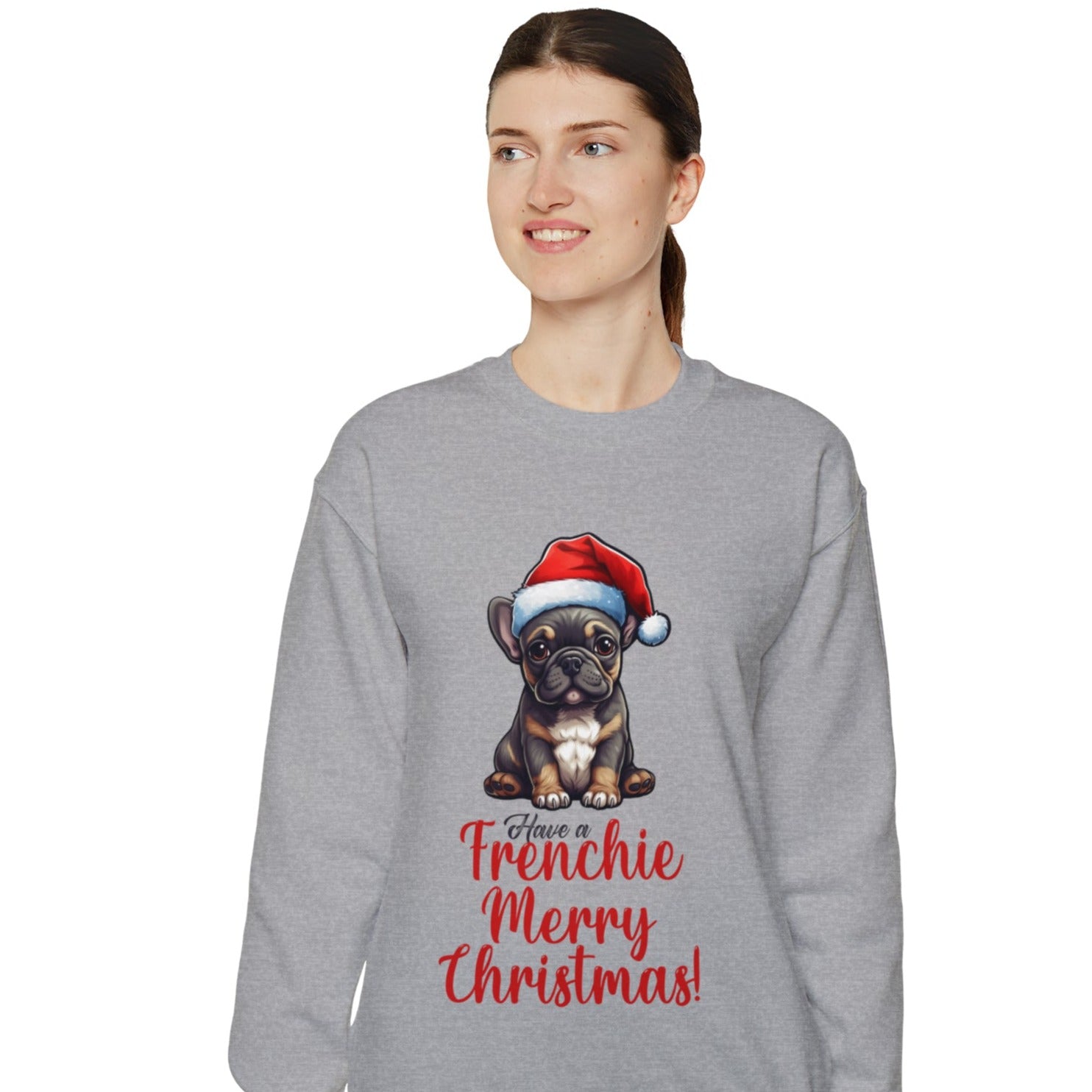 French Bulldog Christmas Fleece Hoodie for Everyday Wear-fadou