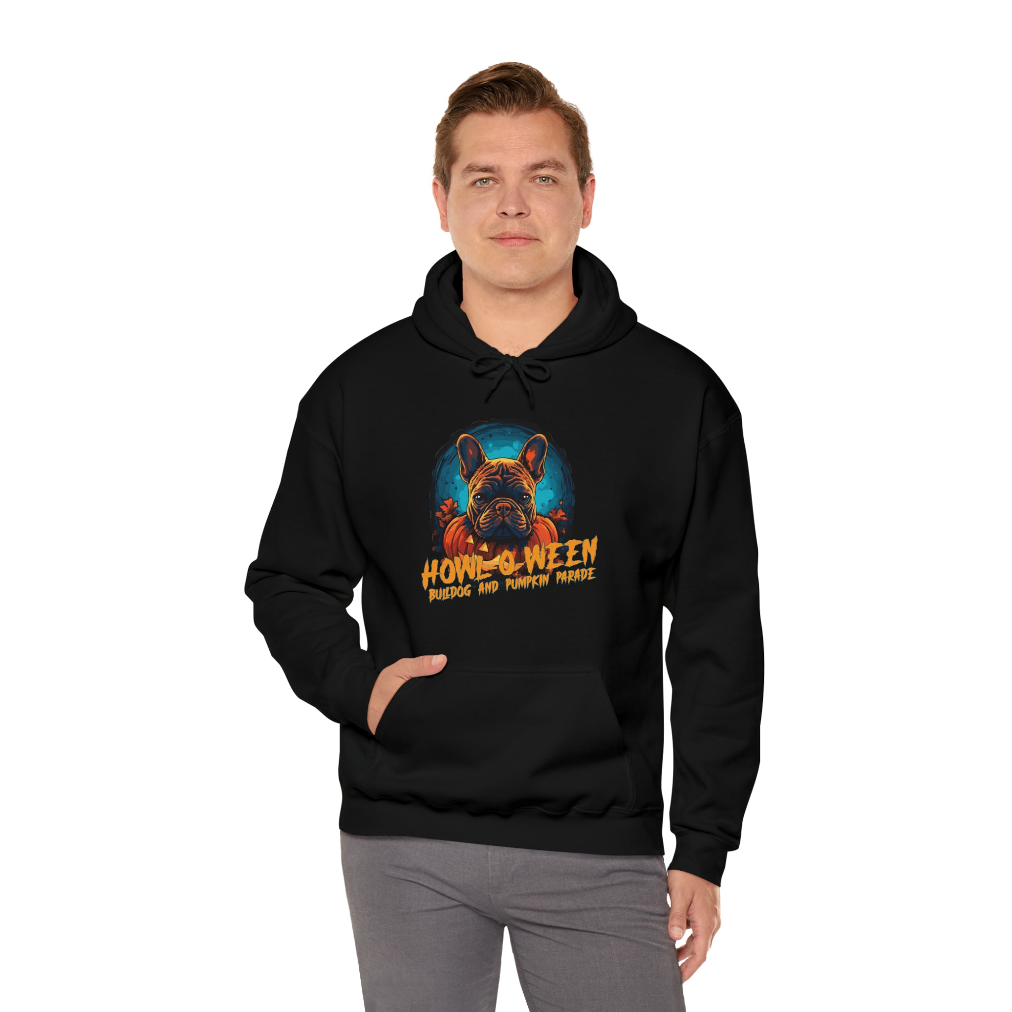 Pumpkin Halloween Pet Parent Pullover for Bulldog Owners-fadou