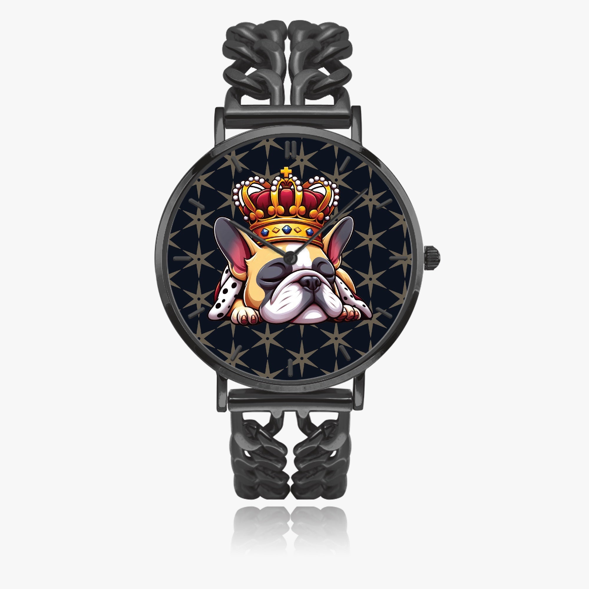 Louis French Bulldog Quartz Timepiece for Dog Park Days-fadou