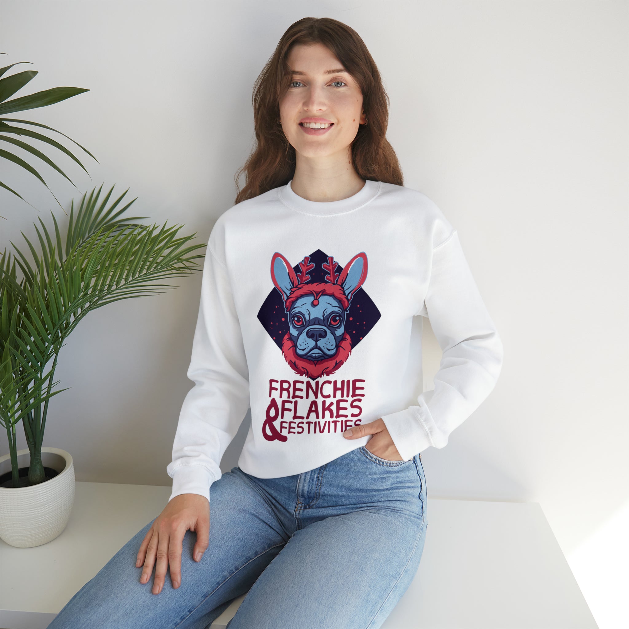 Frenchie Festivities Sweater - Unisex Sweatshirt for Cozy Nights-fadou
