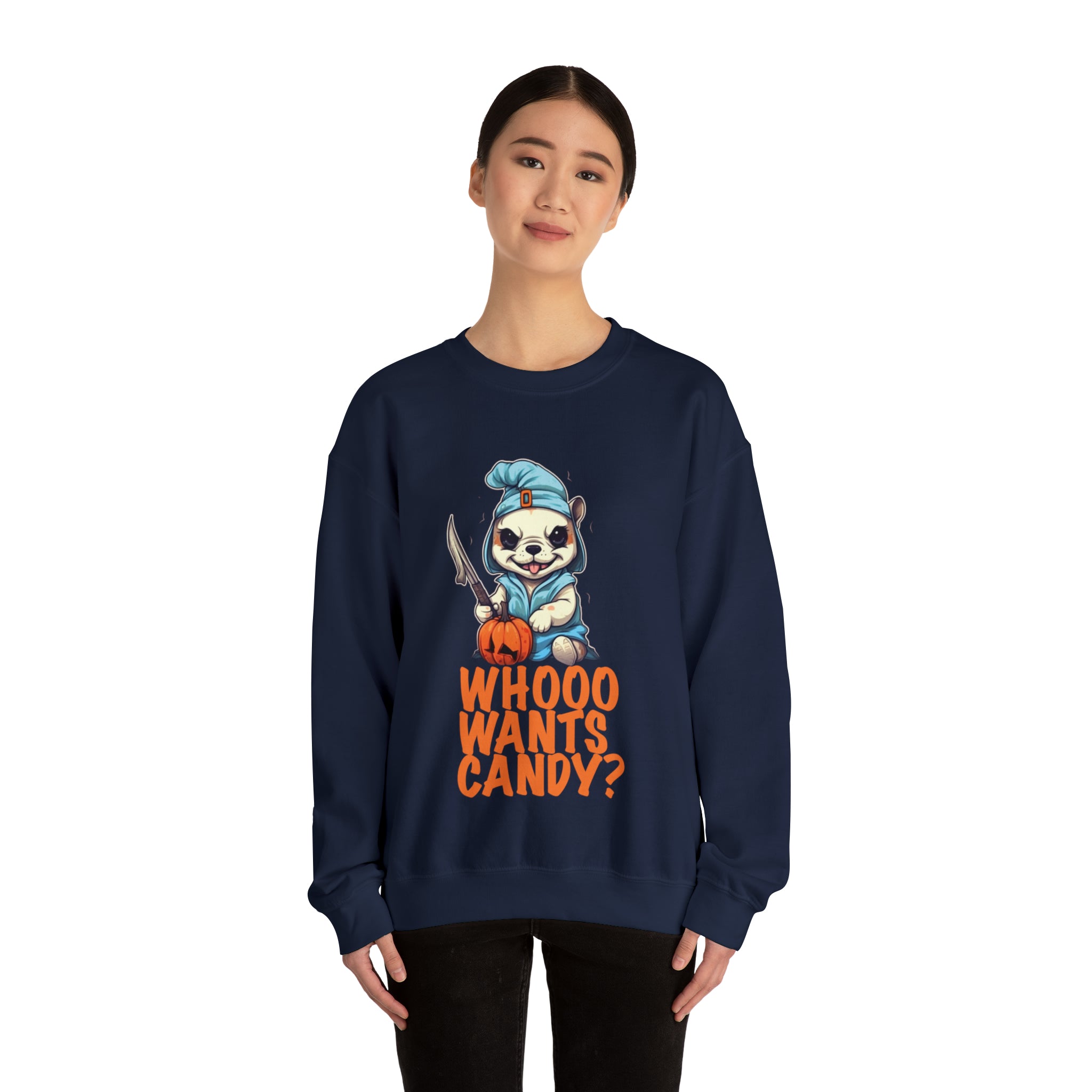 Whoo Halloween Cotton Sweatshirt for Frenchie Enthusiasts-fadou