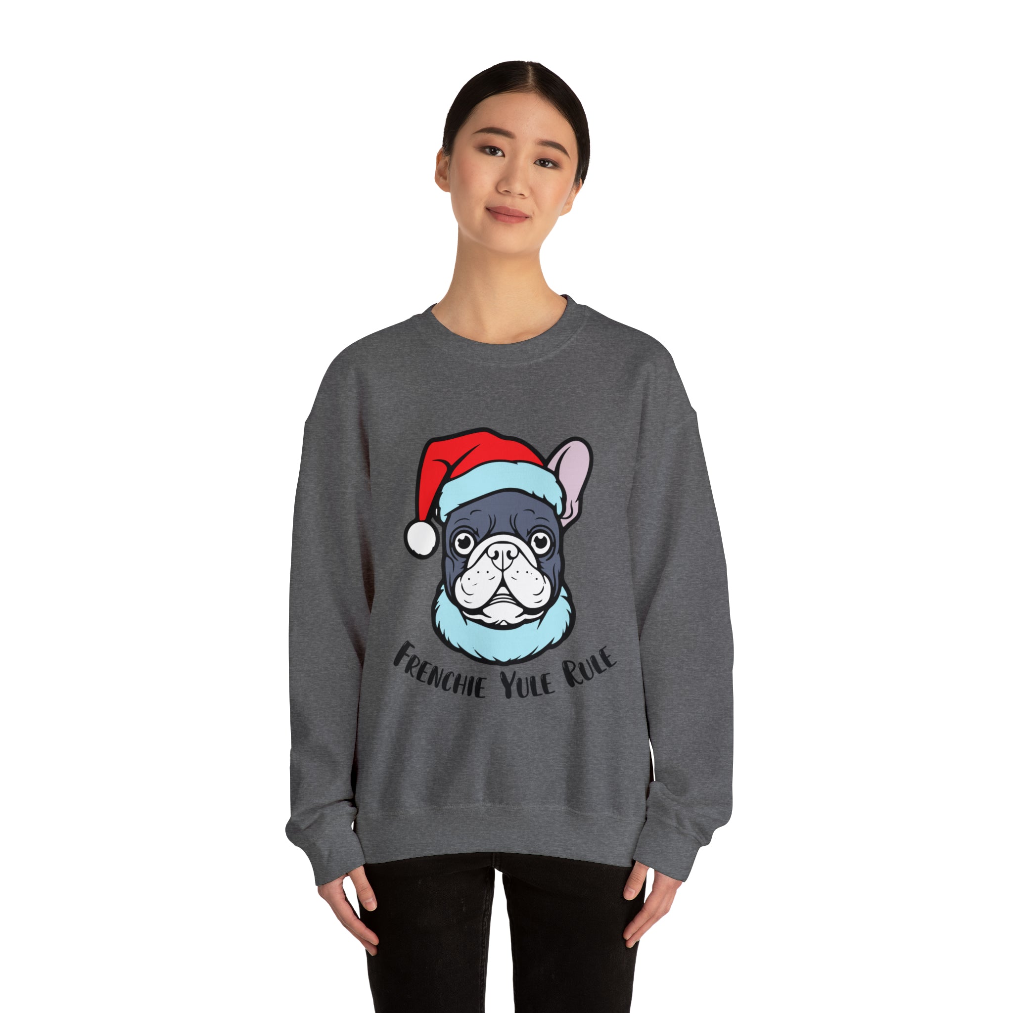 Yule French Bulldog Fleece Hoodie for Frenchie Enthusiasts-fadou