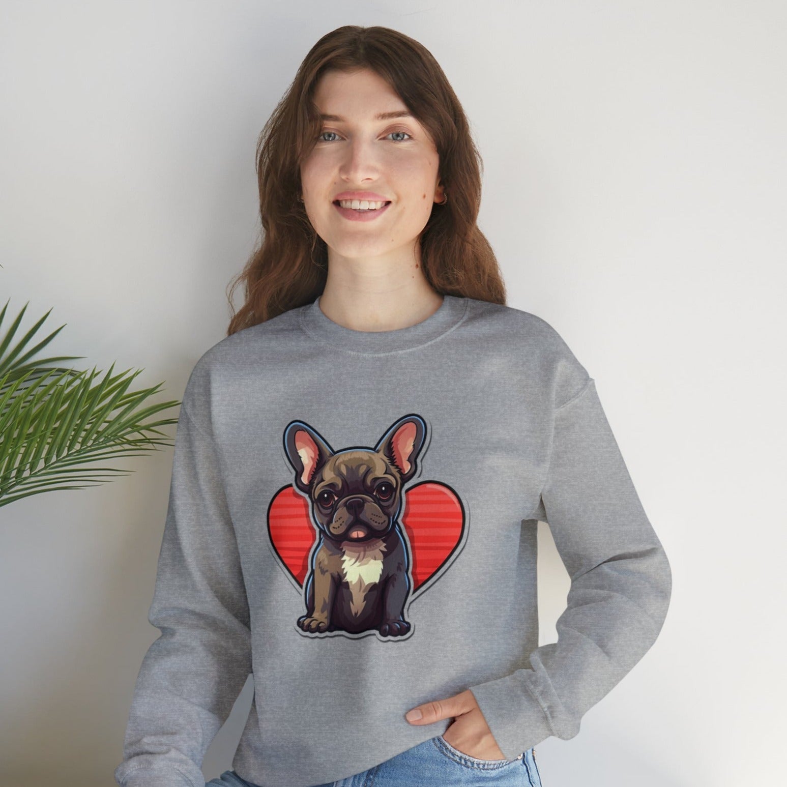 Frenchie Love - Unisex Sweatshirt for Outdoor Adventures-fadou