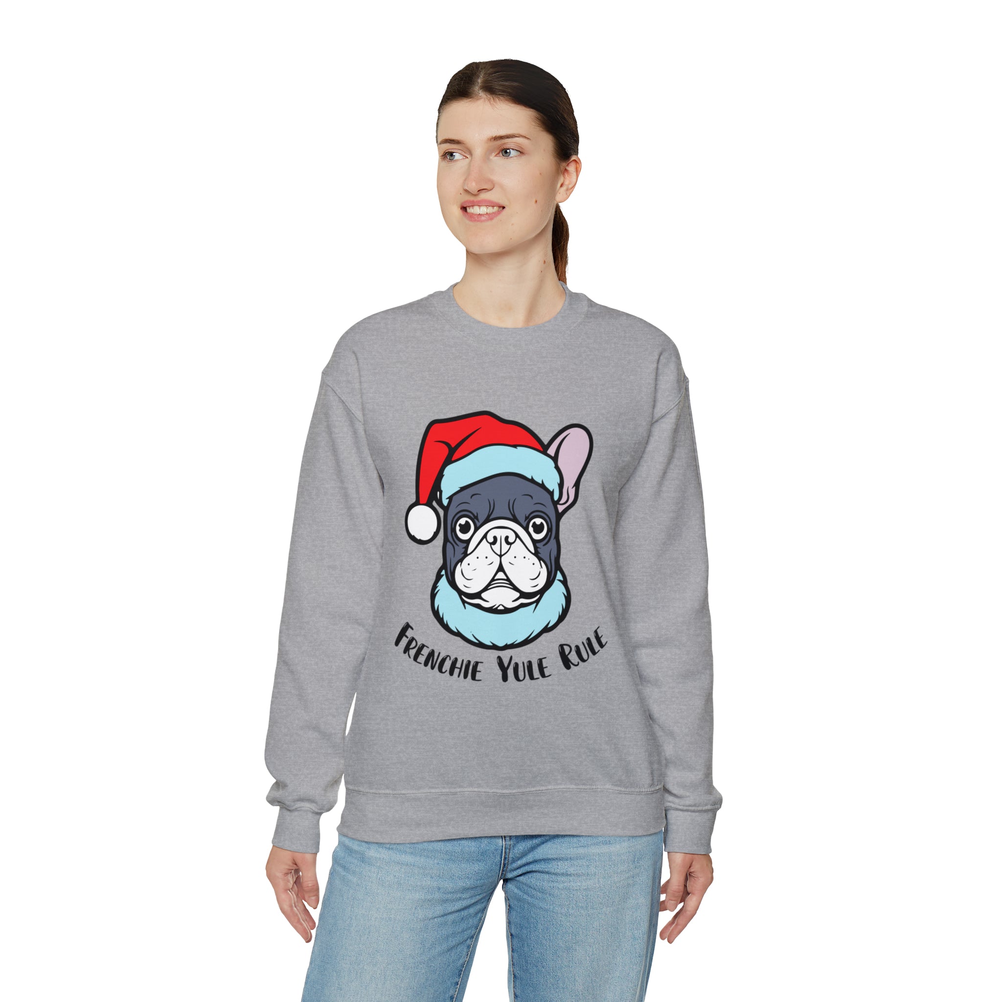Yule French Bulldog Fleece Hoodie for Frenchie Enthusiasts-fadou