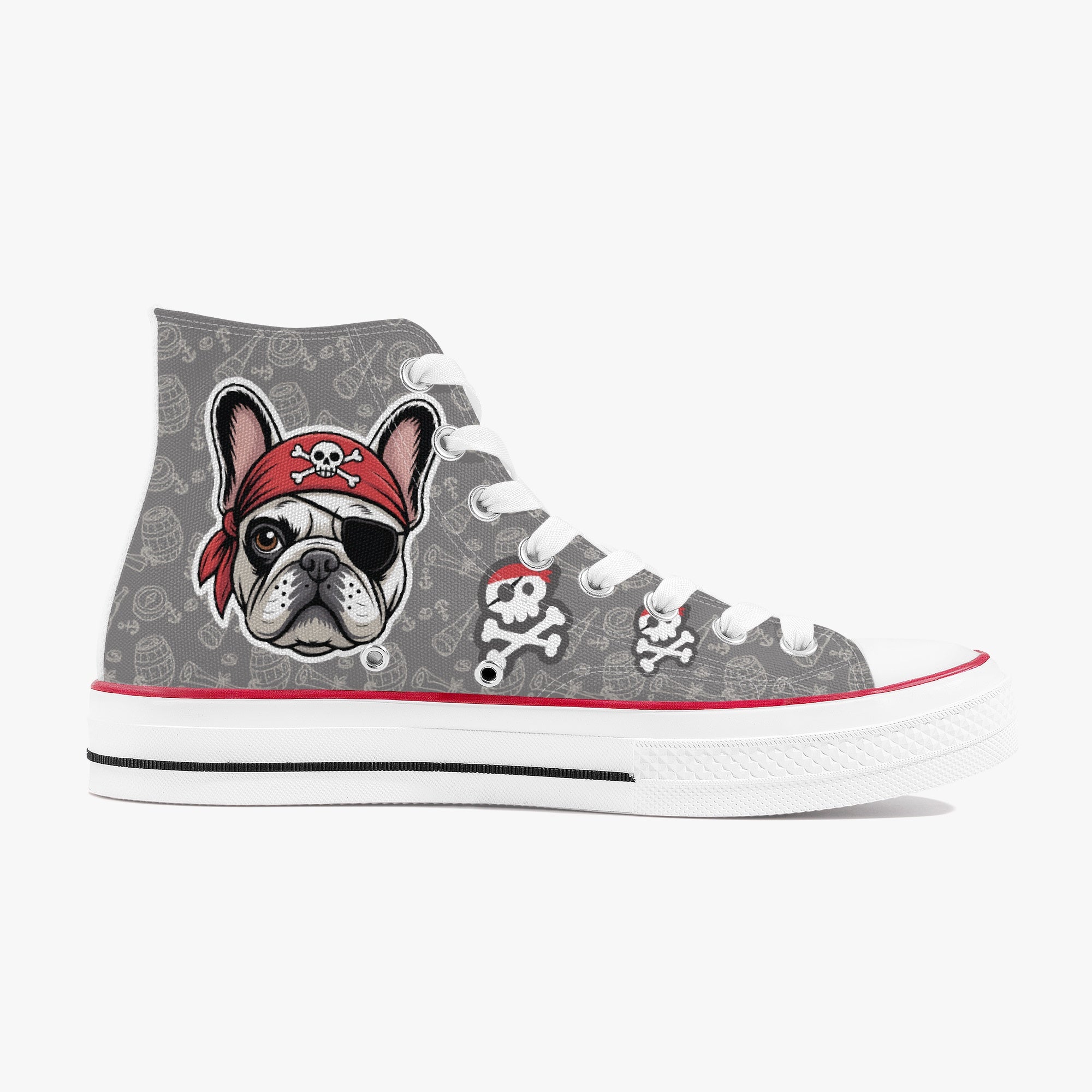 French Bulldog High-Top Casual Footwear for Dog Park Days-fadou