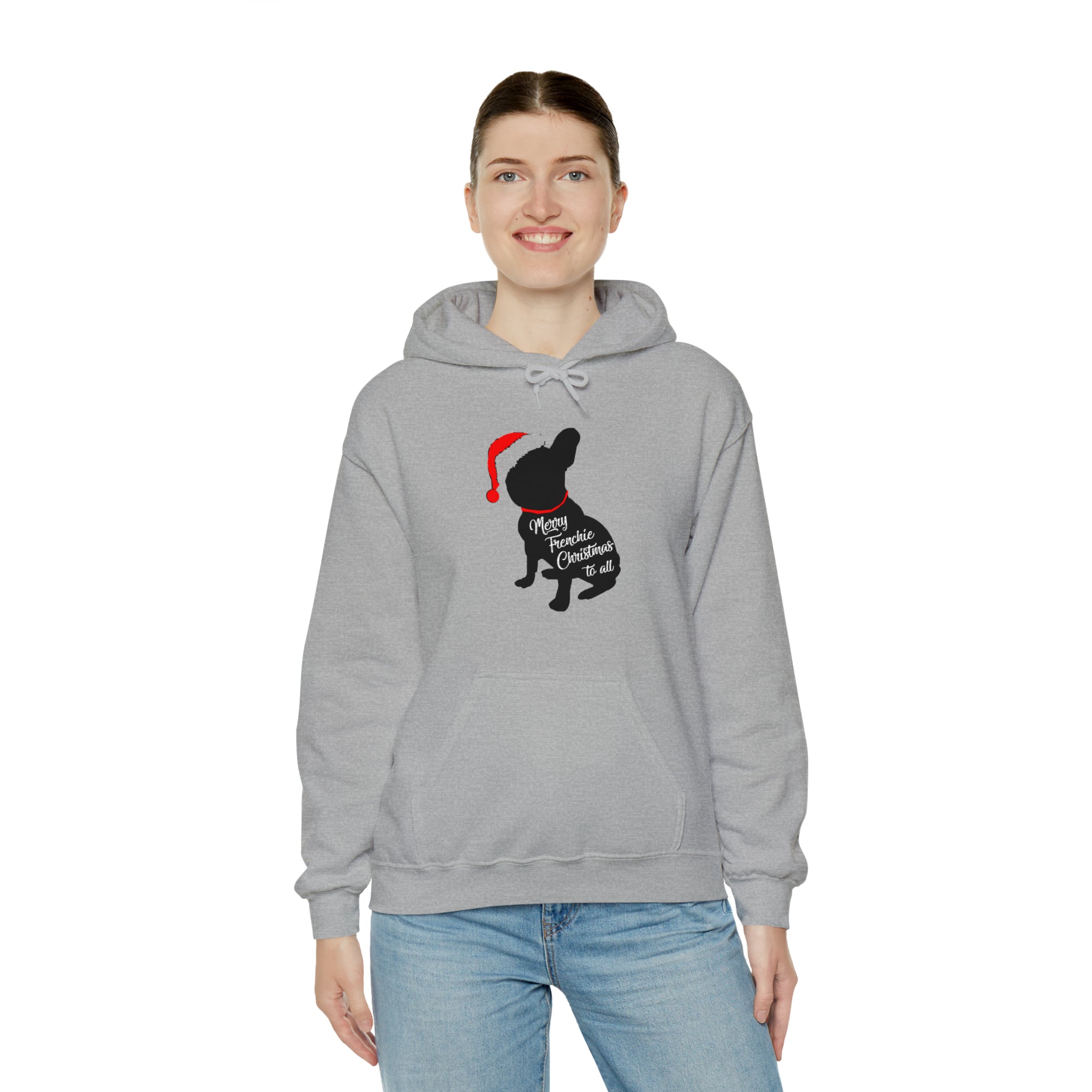 French Bulldog Christmas Fleece Hoodie for Flat-Face Breeds-fadou