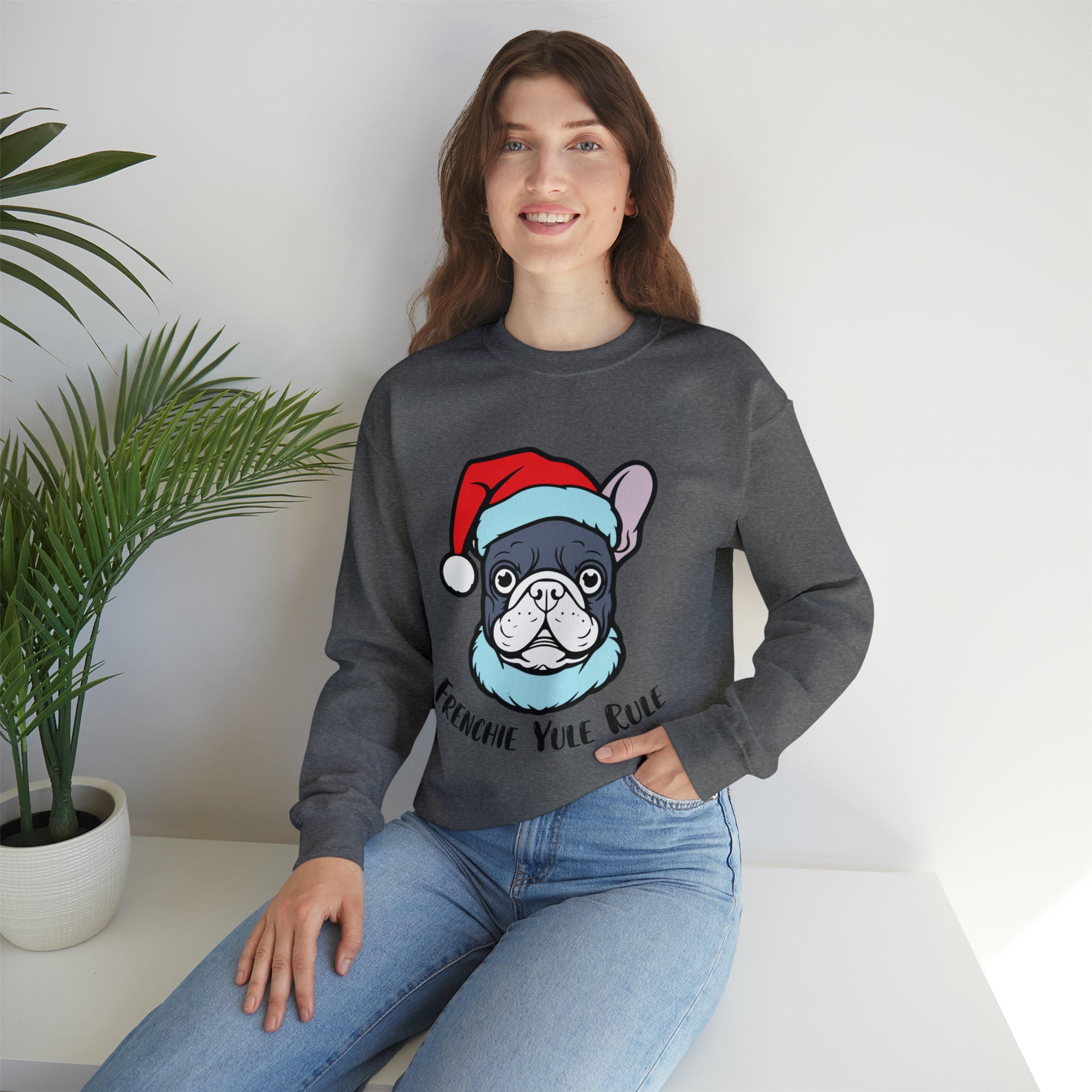 Yule French Bulldog Fleece Hoodie for Frenchie Enthusiasts-fadou
