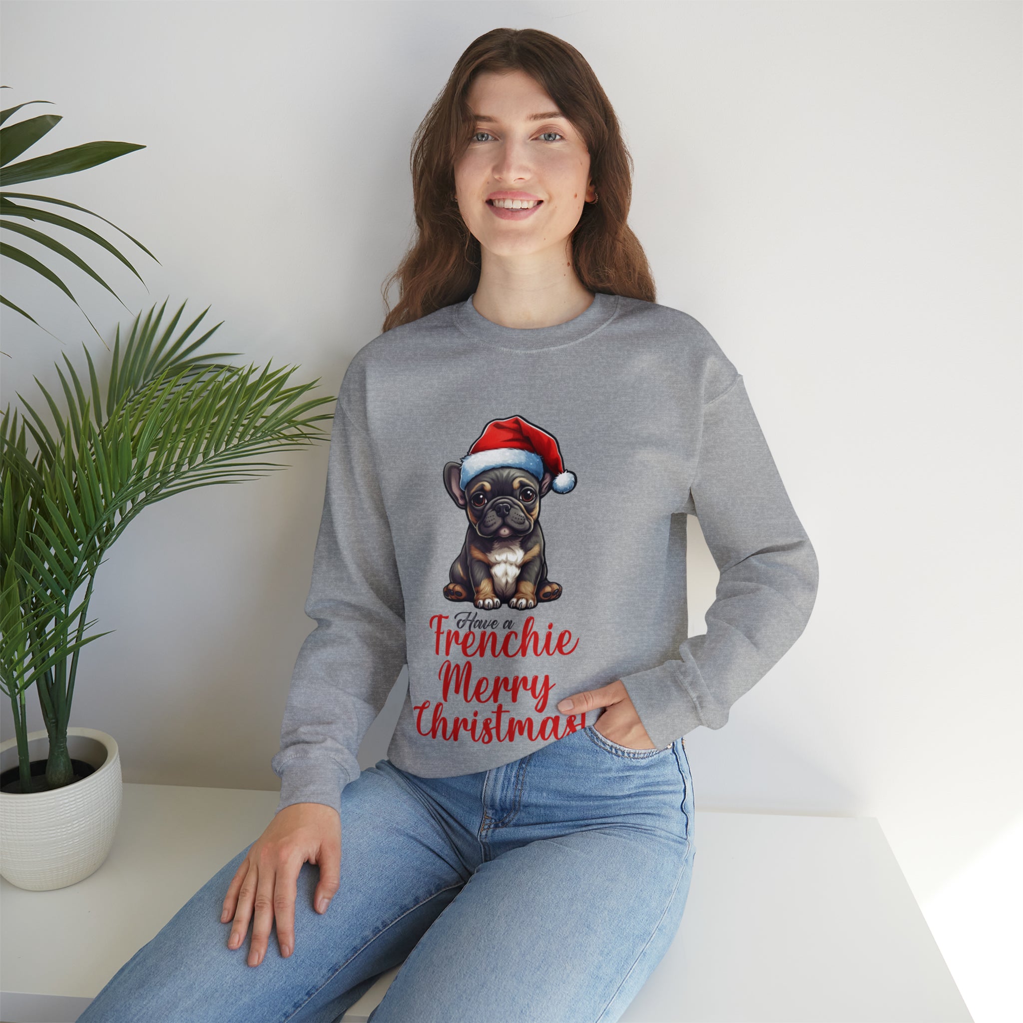 French Bulldog Christmas Fleece Hoodie for Everyday Wear-fadou