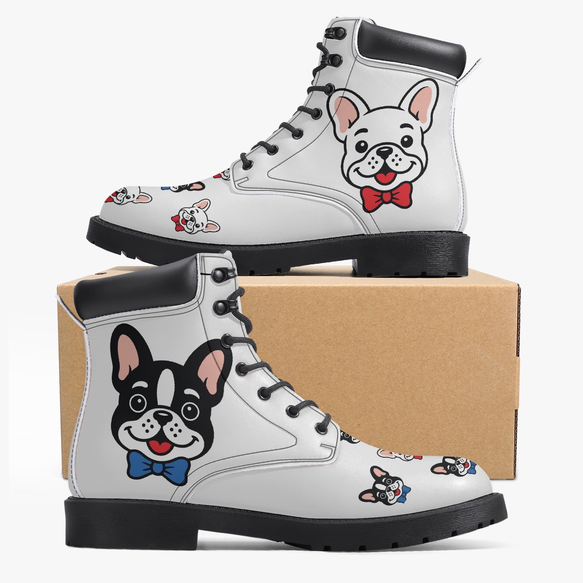 French Bulldog Leather Fashion Boots for Bulldog Owners-fadou