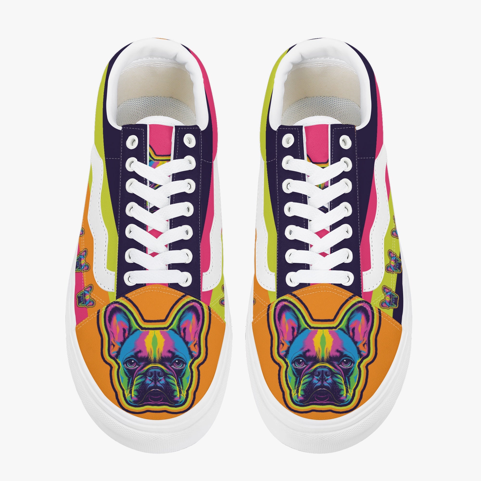 French Bulldog Trendy Canvas Sneakers for Bulldog Owners-fadou