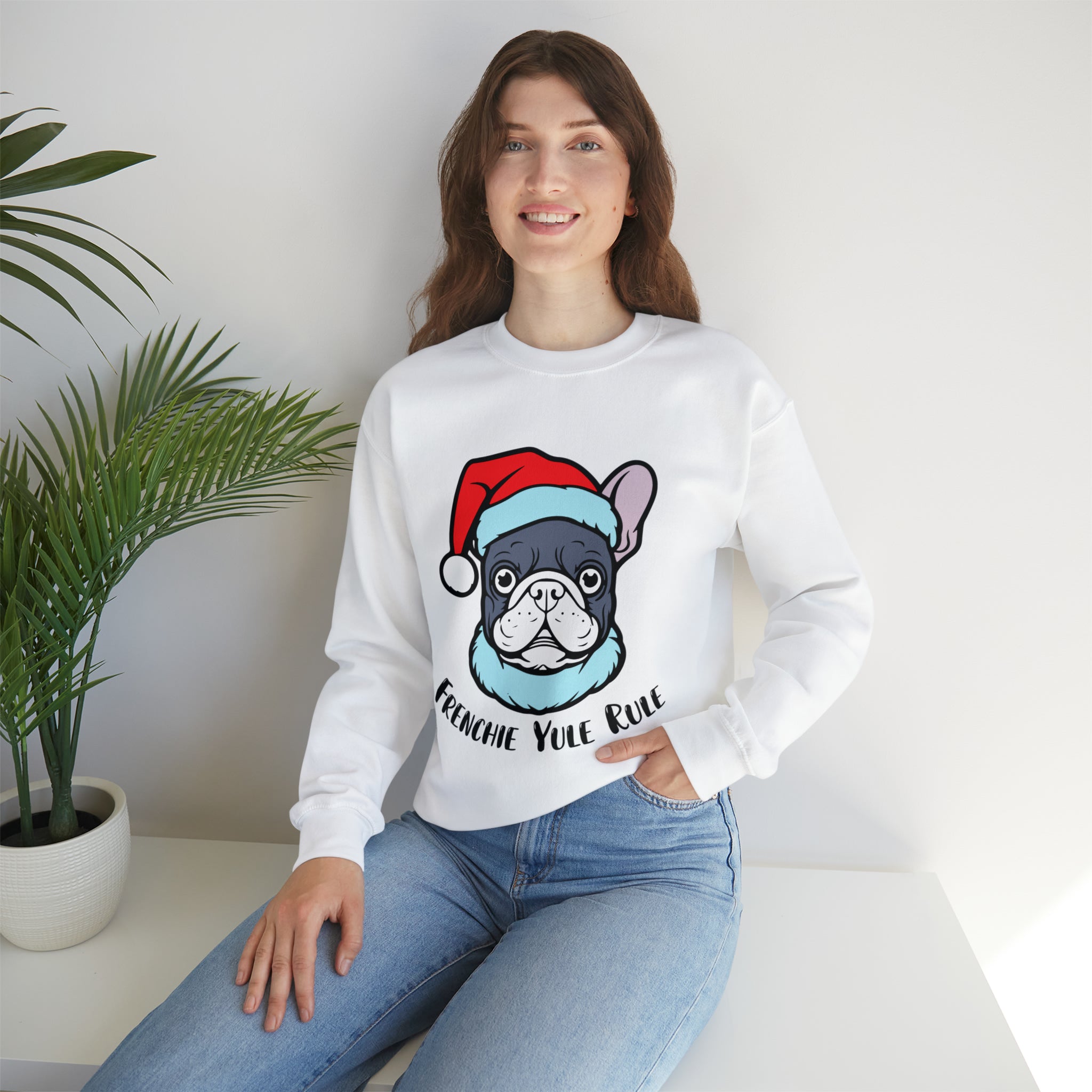 Yule French Bulldog Fleece Hoodie for Frenchie Enthusiasts-fadou