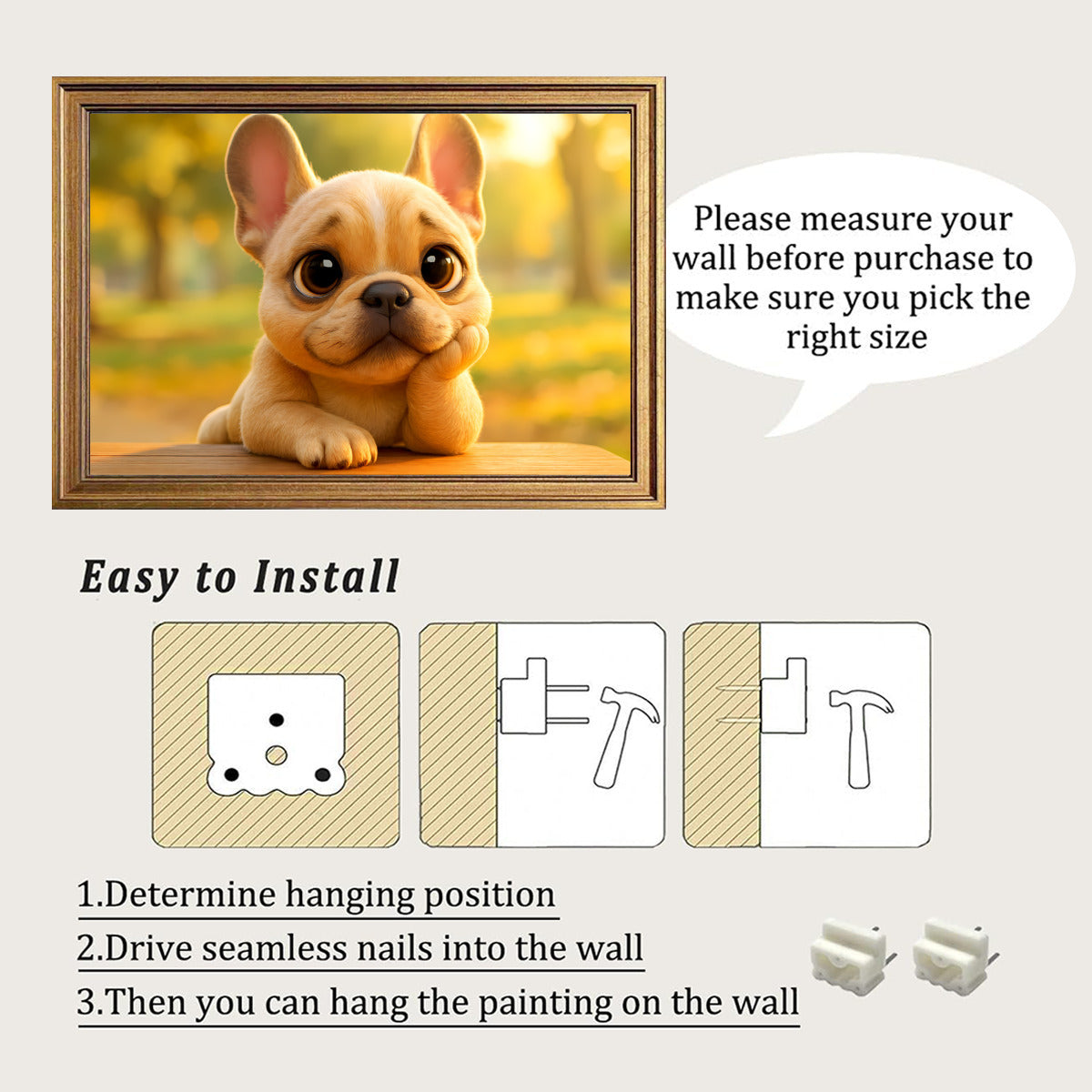 Luna French Bulldog Canvas Wall Art for Frenchie Enthusiasts-fadou