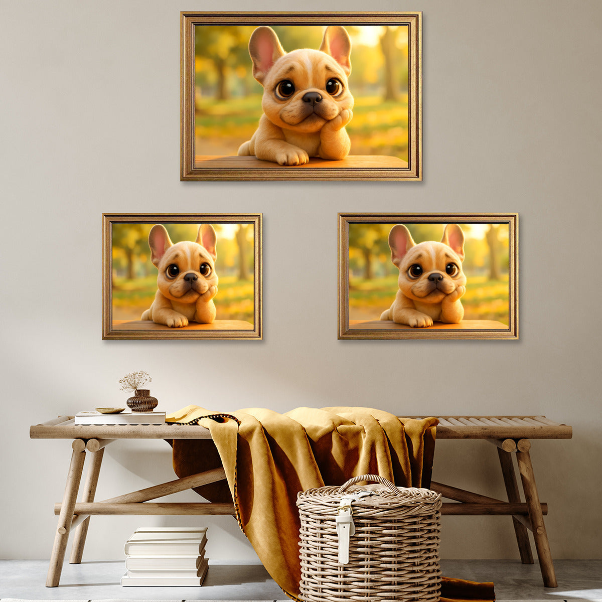 Luna French Bulldog Canvas Wall Art for Frenchie Enthusiasts-fadou