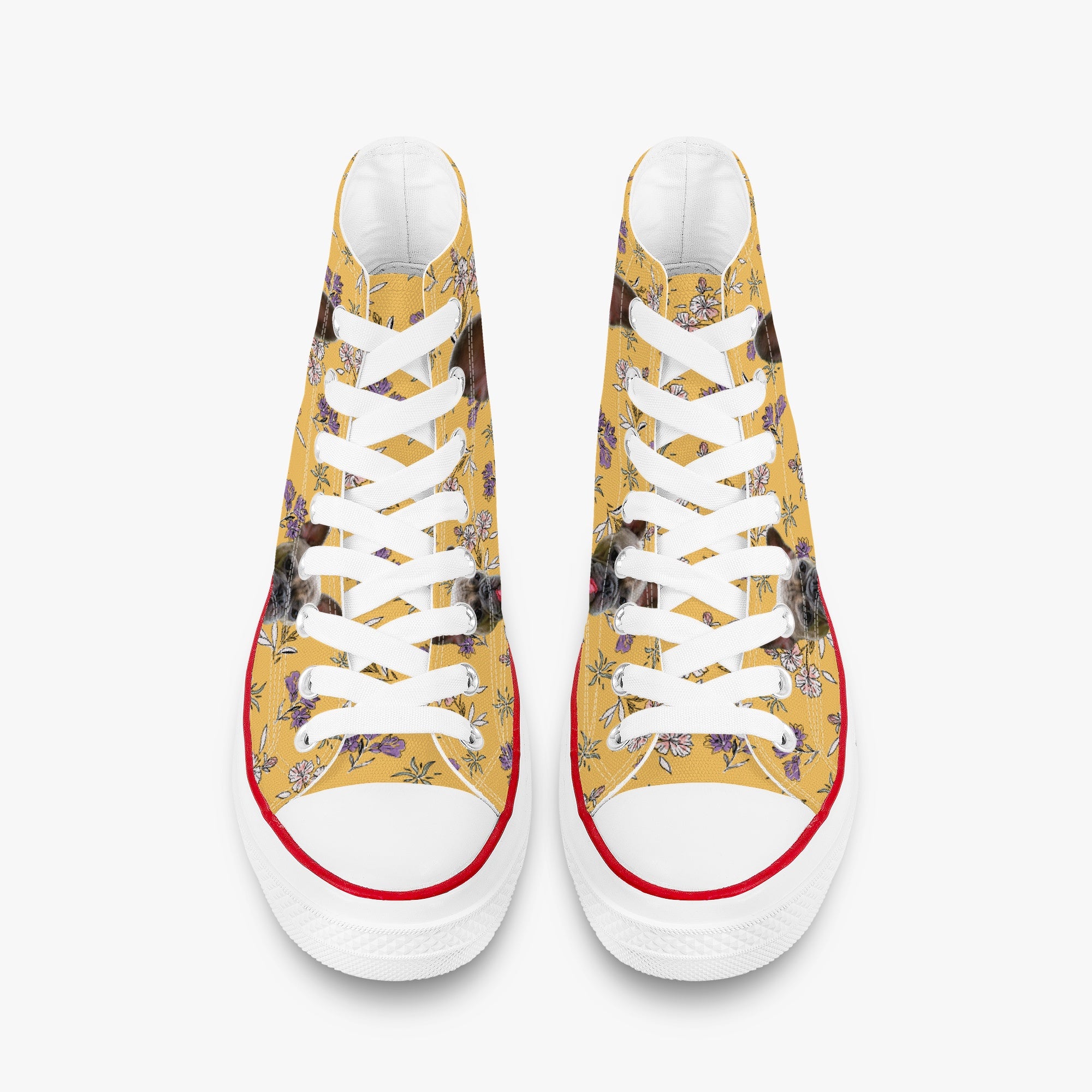 French Bulldog Personalized High-Top Shoes for Frenchie Enthusiasts-fadou