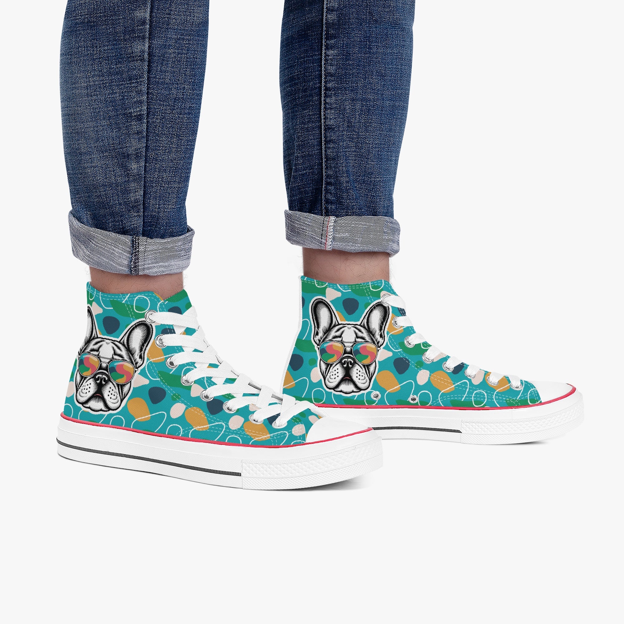 Angel High-Top Casual Footwear for Frenchie Enthusiasts-fadou