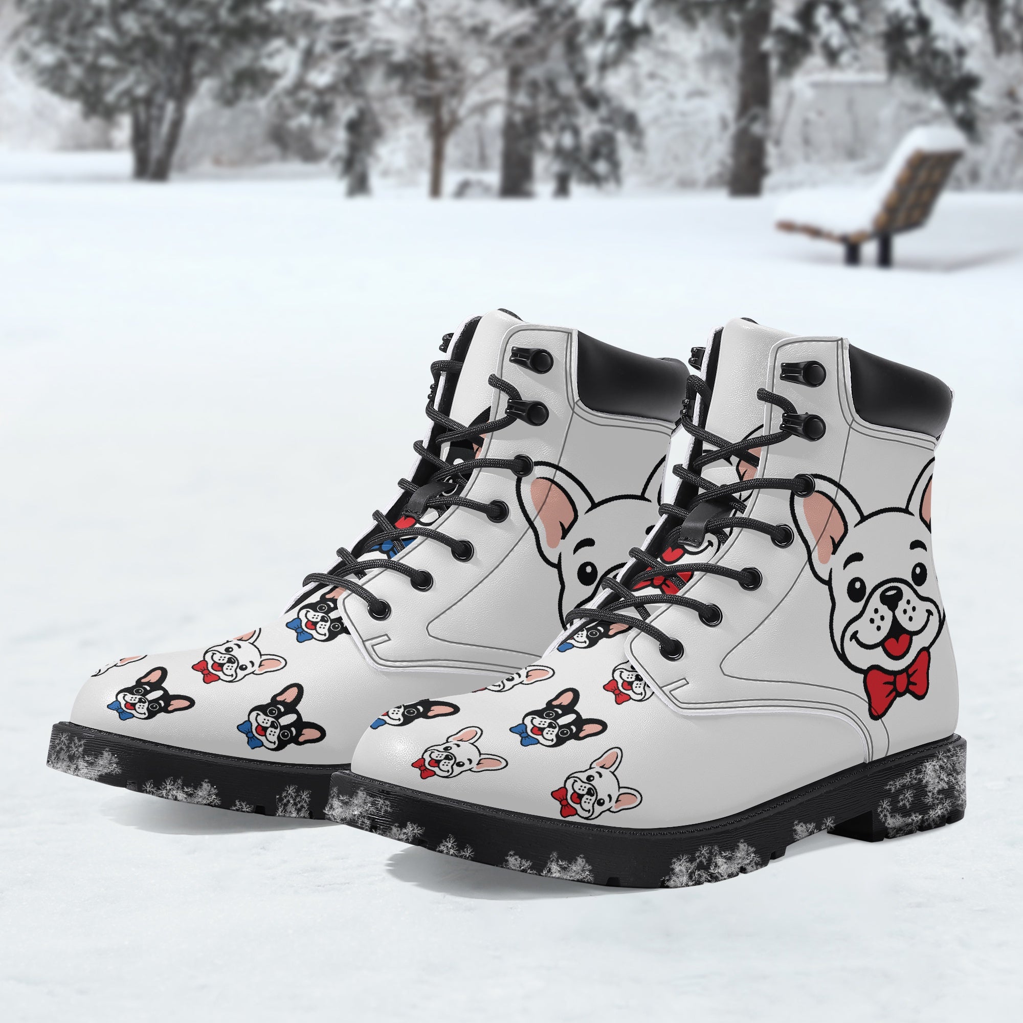 French Bulldog Leather Fashion Boots for Bulldog Owners-fadou