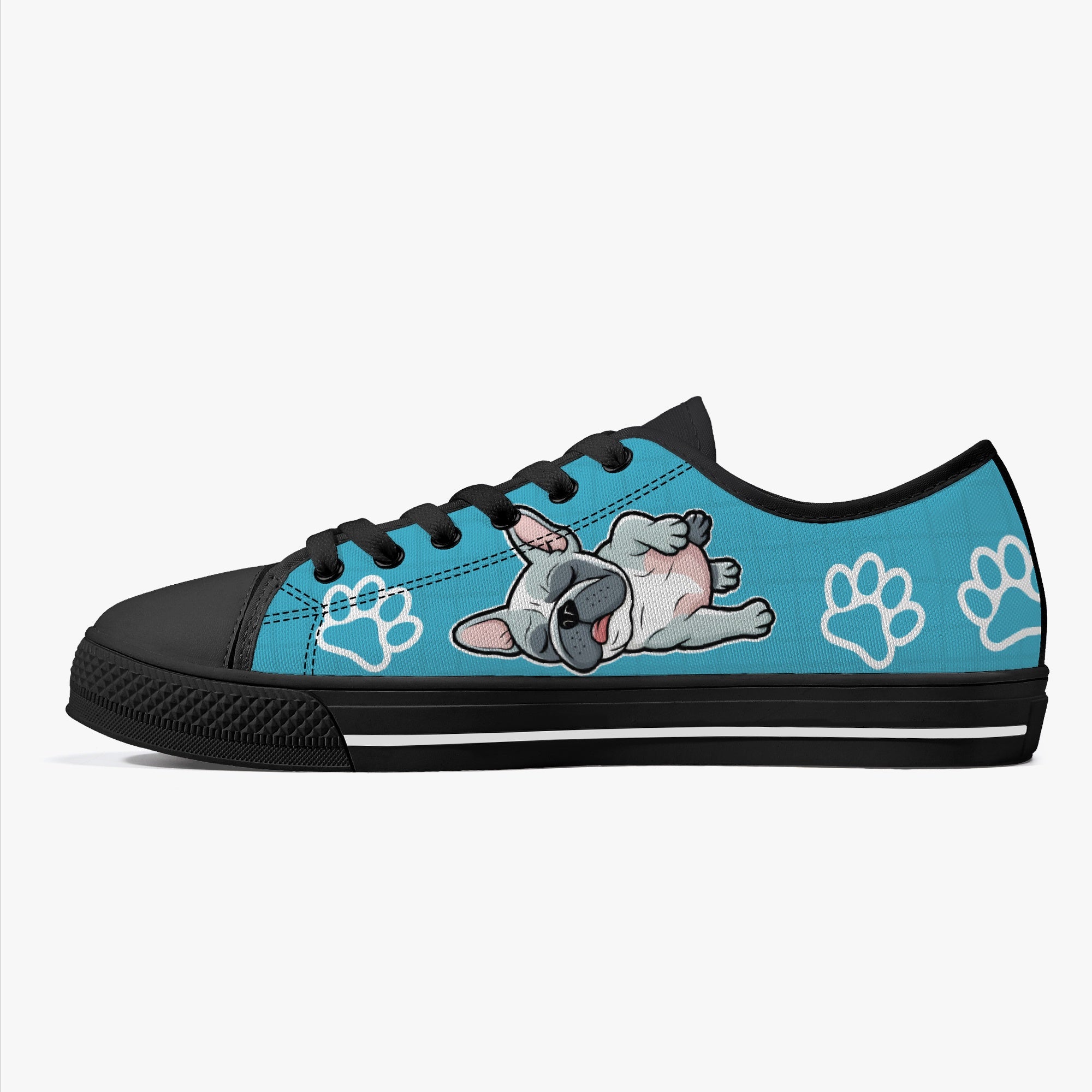 French Bulldog Classic High-Top Shoes for Dog Park Days-fadou