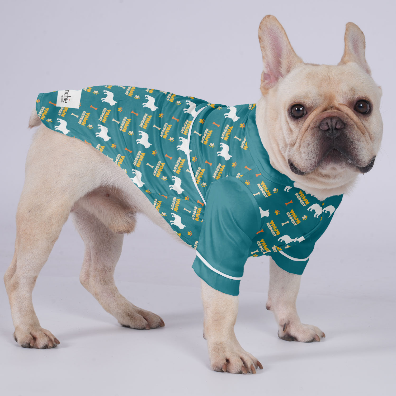 Yawn,Repeat - Pajamas for French Bulldog for Brachycephalic Dogs-fadou