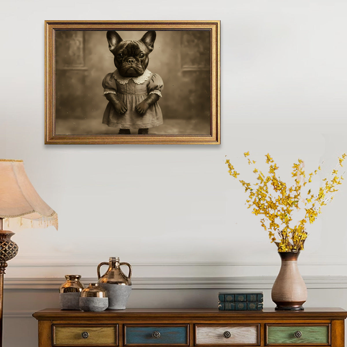Zeus French Bulldog Framed Poster for Frenchie Enthusiasts-fadou