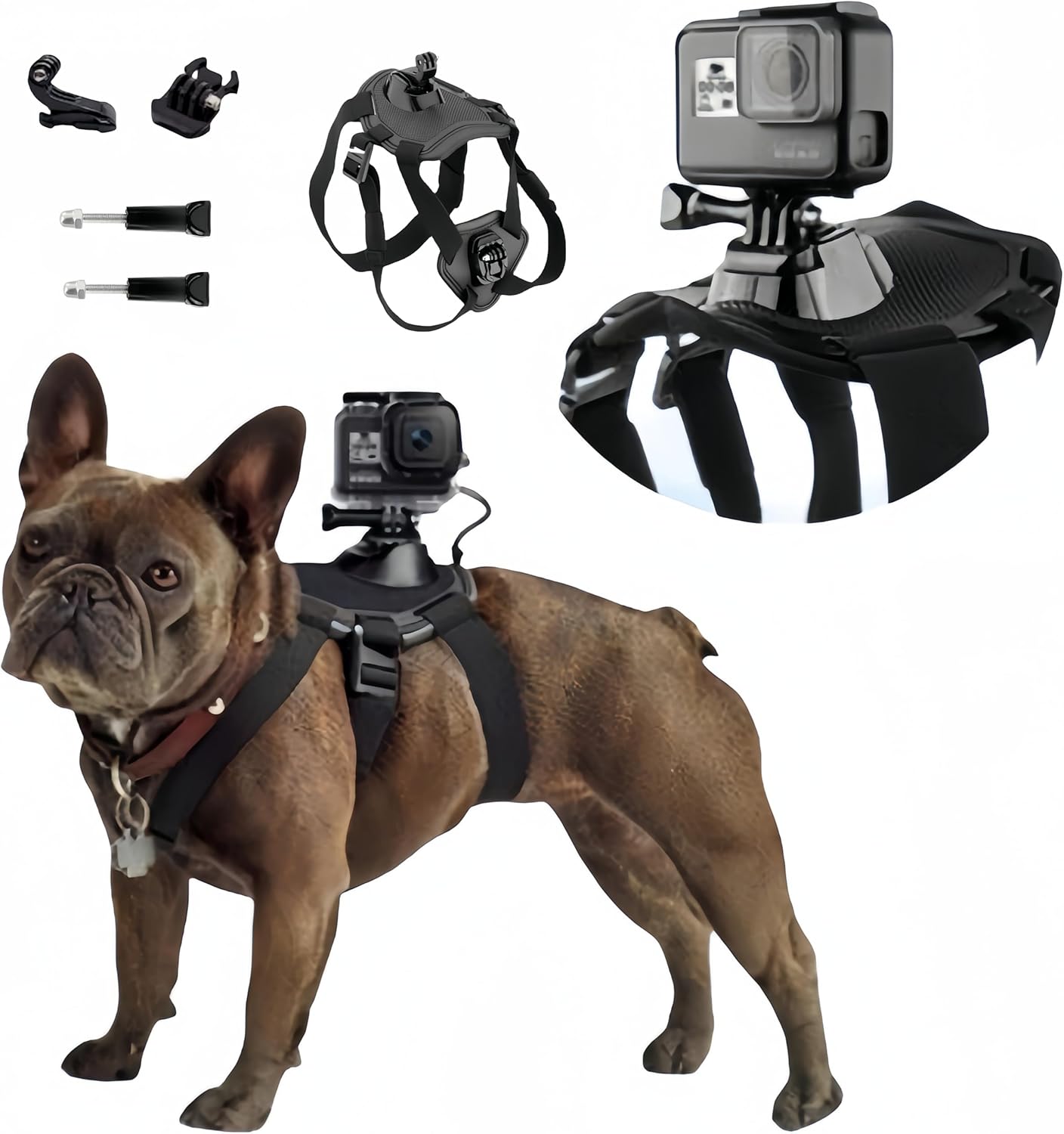 French Bulldog Adjustable Chest Harness for Playtime Fun-fadou