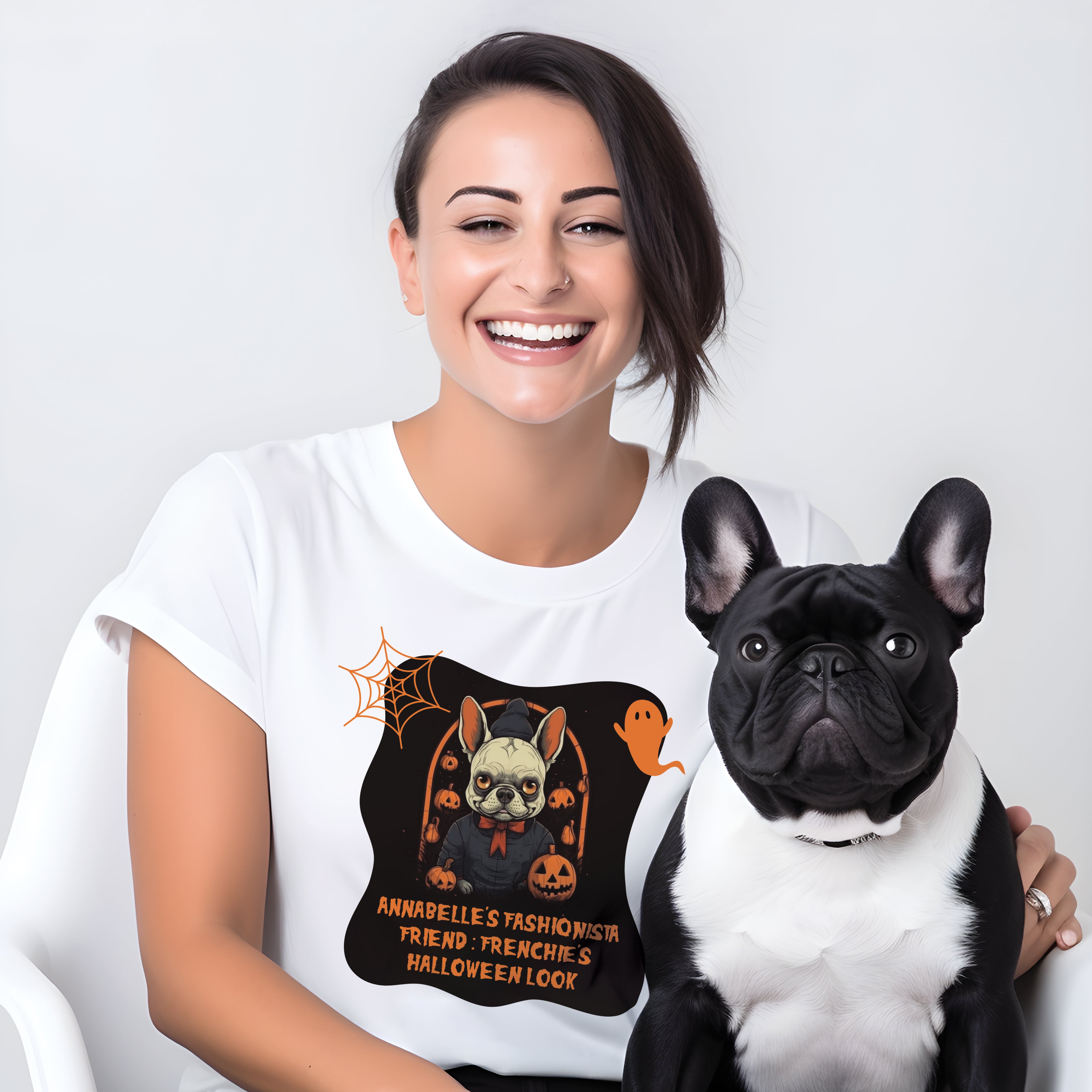 Frenchie's Annabelle Elegance - Unisex T-Shirt for Frenchie Enthusiasts-fadou