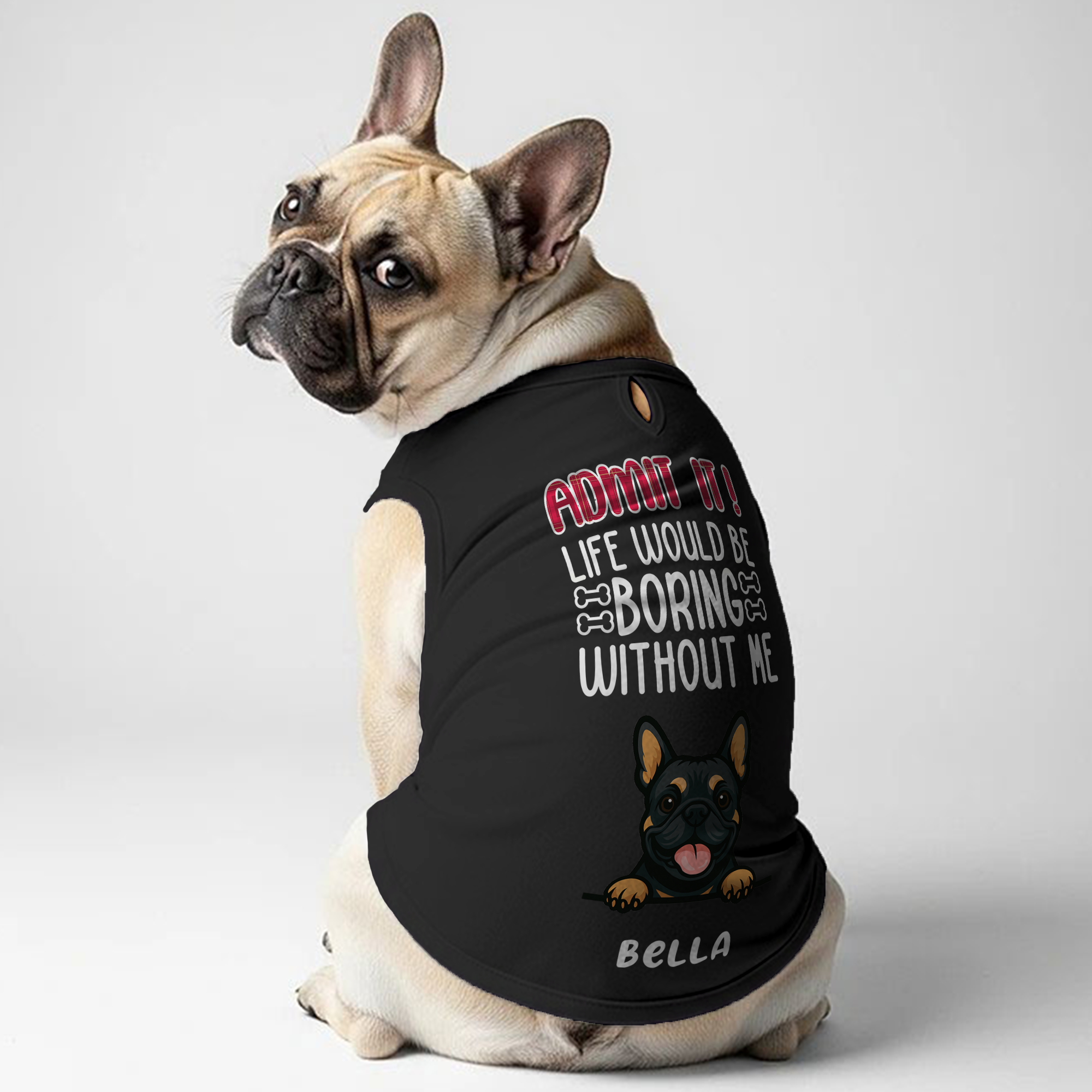 French Bulldog Personalized Graphic Tee for Dog Moms & Dads-fadou