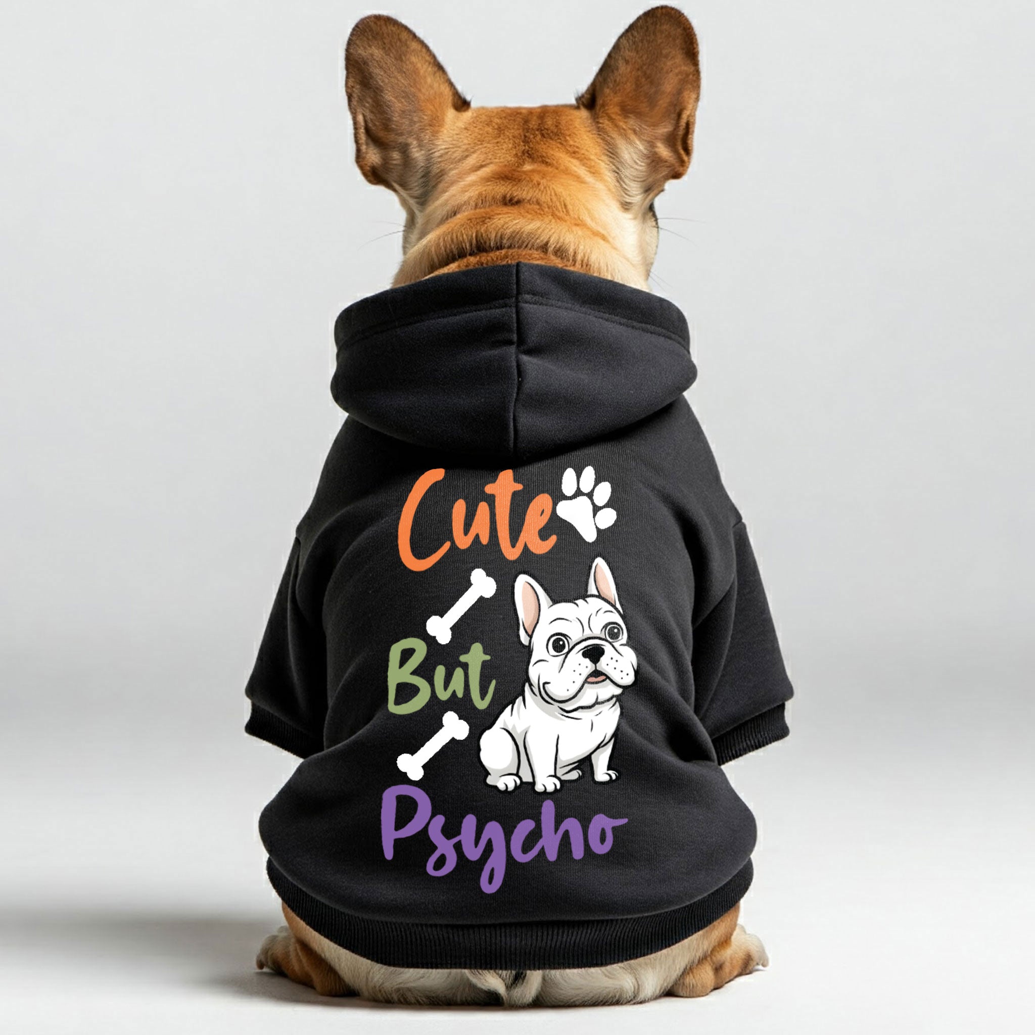 Psycho French Bulldog Cozy Hoodie for Outdoor Adventures-fadou