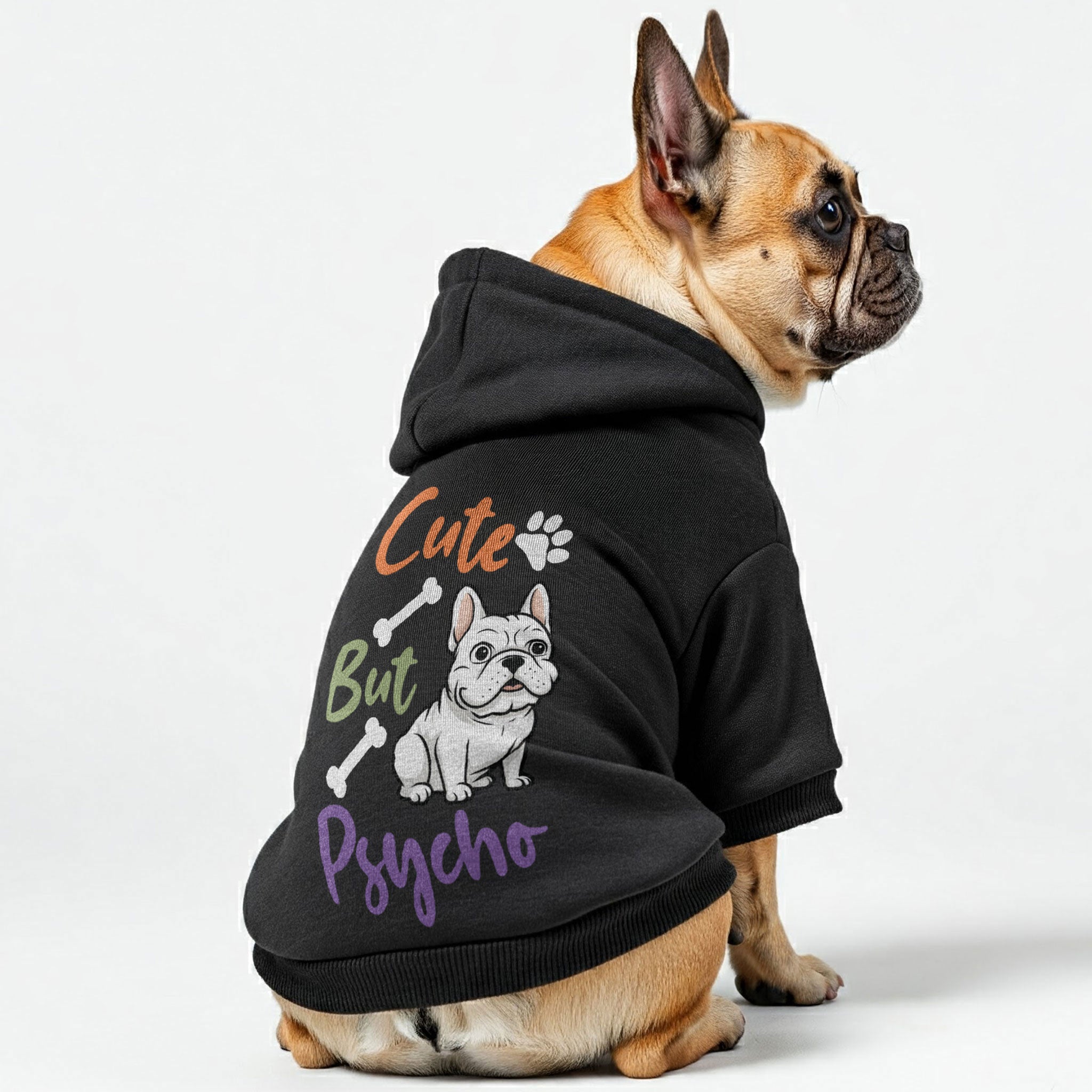 Psycho French Bulldog Cozy Hoodie for Outdoor Adventures-fadou
