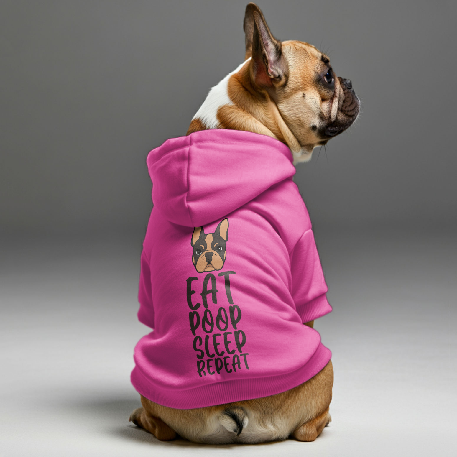French Bulldog Personalized Fleece Hoodie for Stocky Dogs-fadou