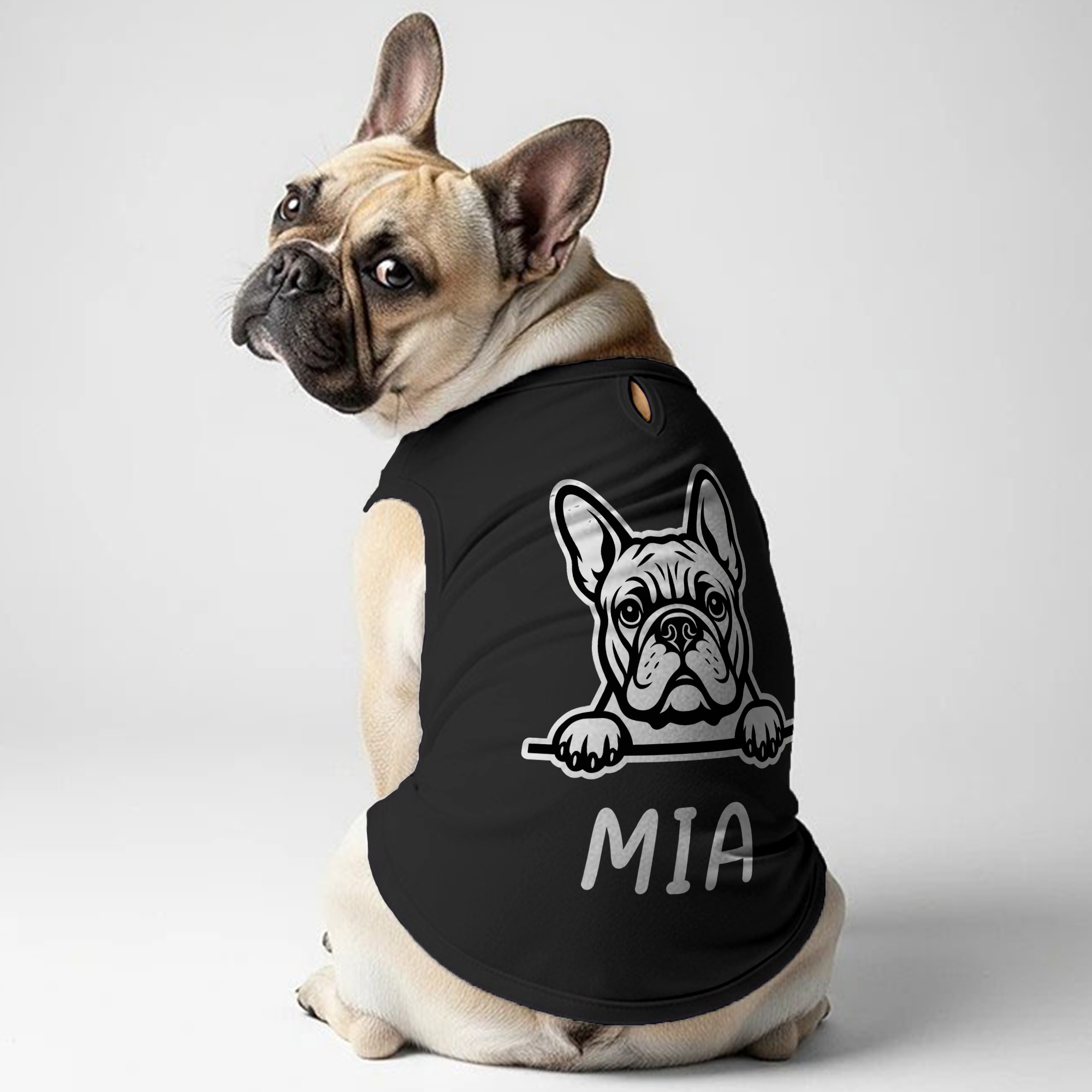 Frenchie Personalized Cotton T-Shirt for Bulldog Owners-fadou