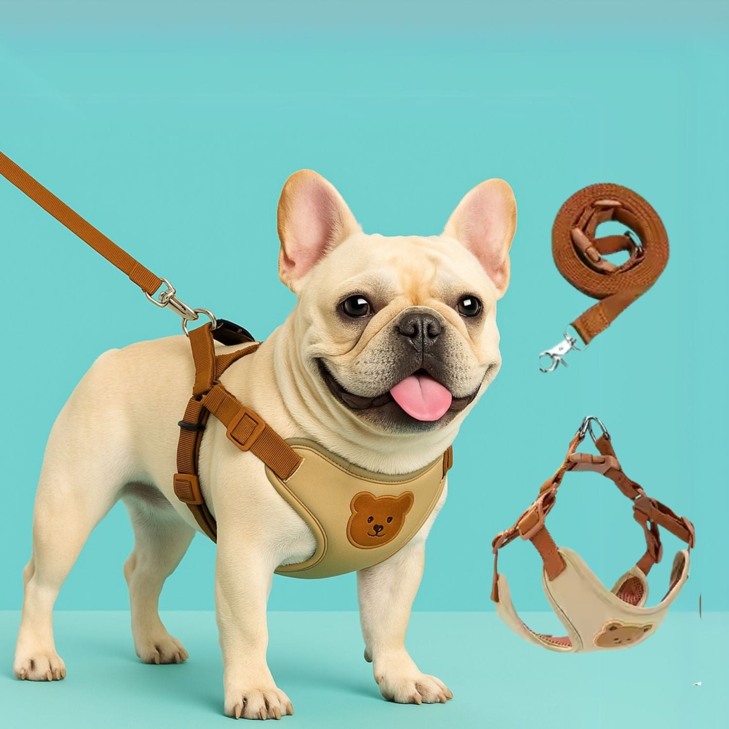 French Bulldog Soft No-Pull Vest for Outdoor Adventures-fadou