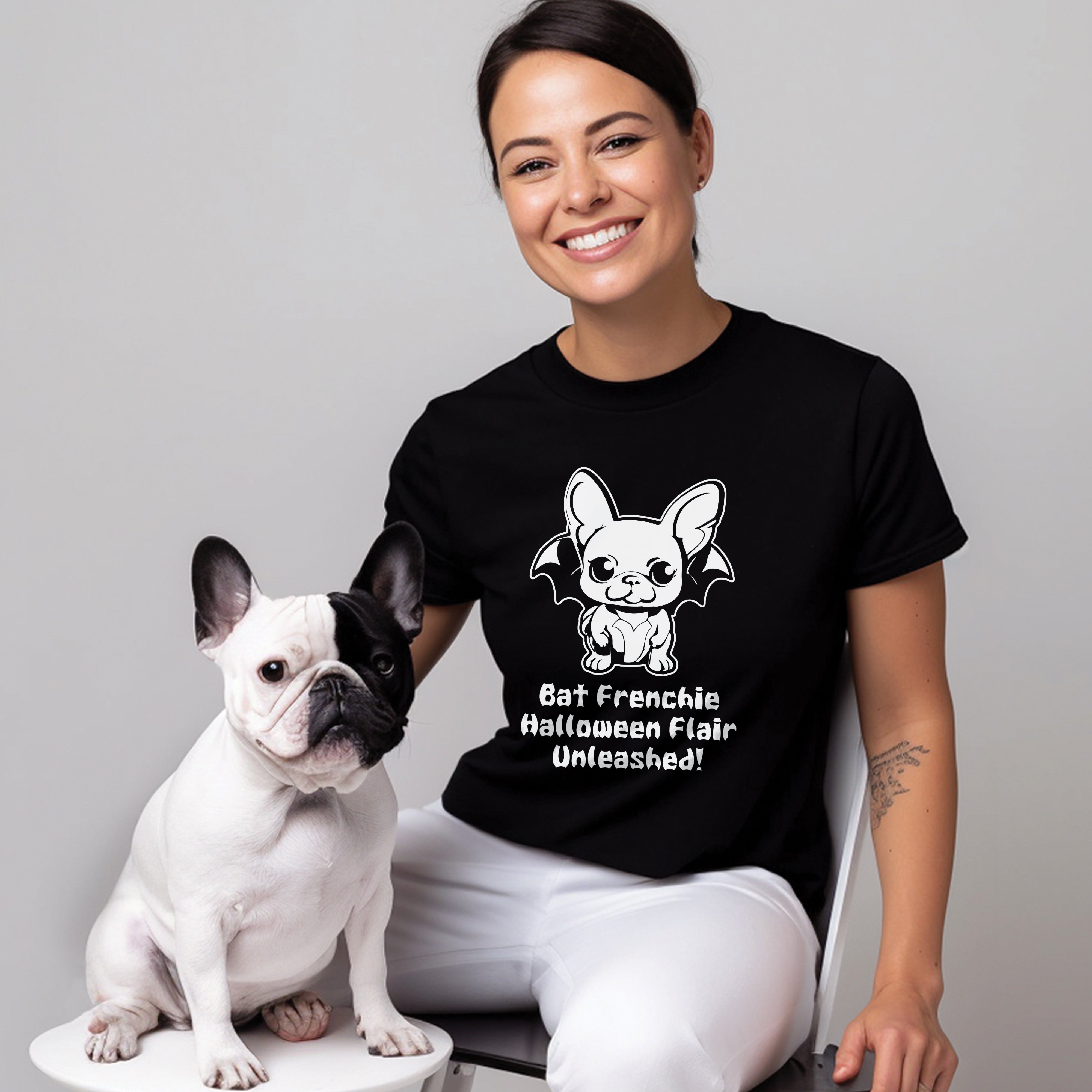 French Bulldog Halloween Graphic Tee for Bulldog Owners-fadou