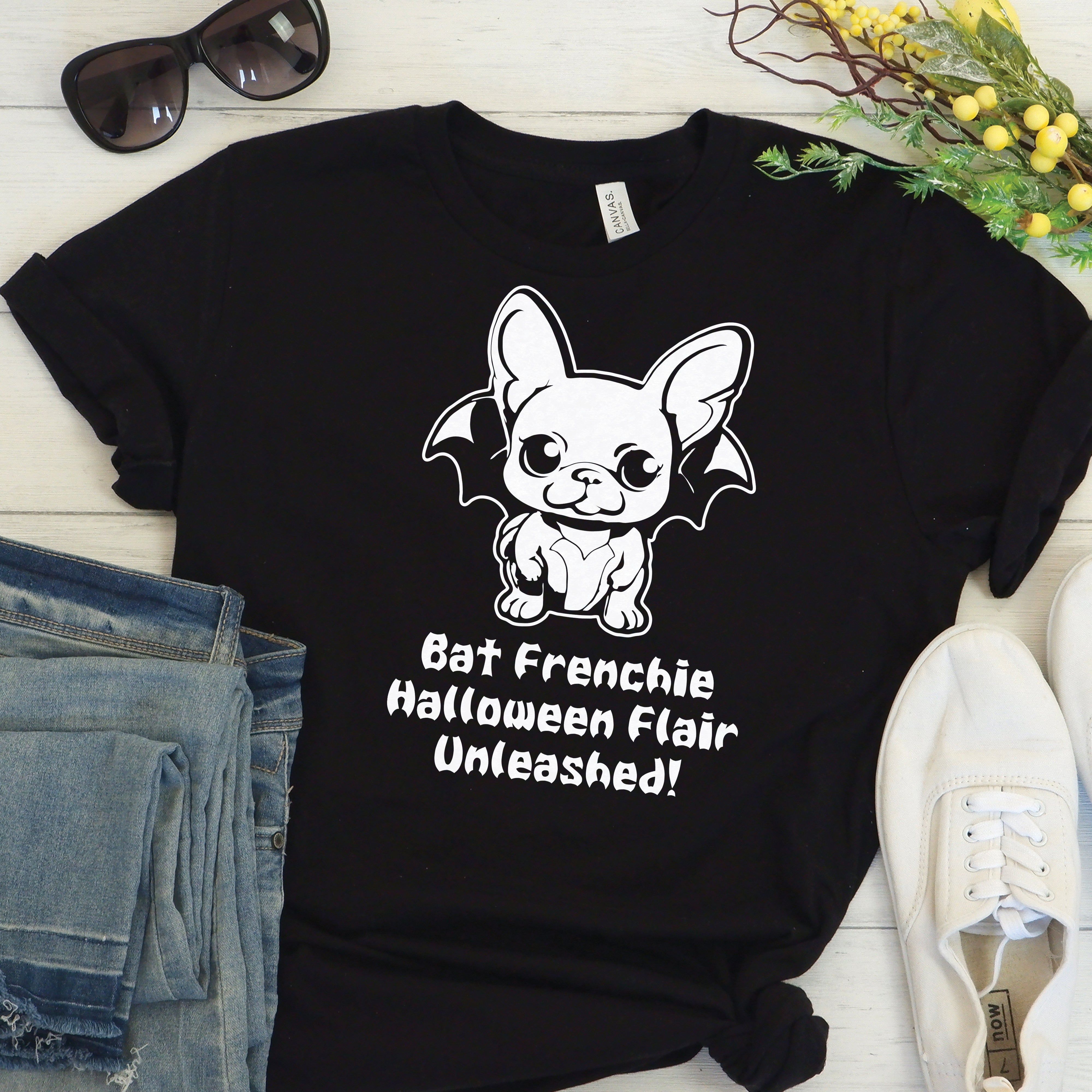 French Bulldog Halloween Graphic Tee for Bulldog Owners-fadou