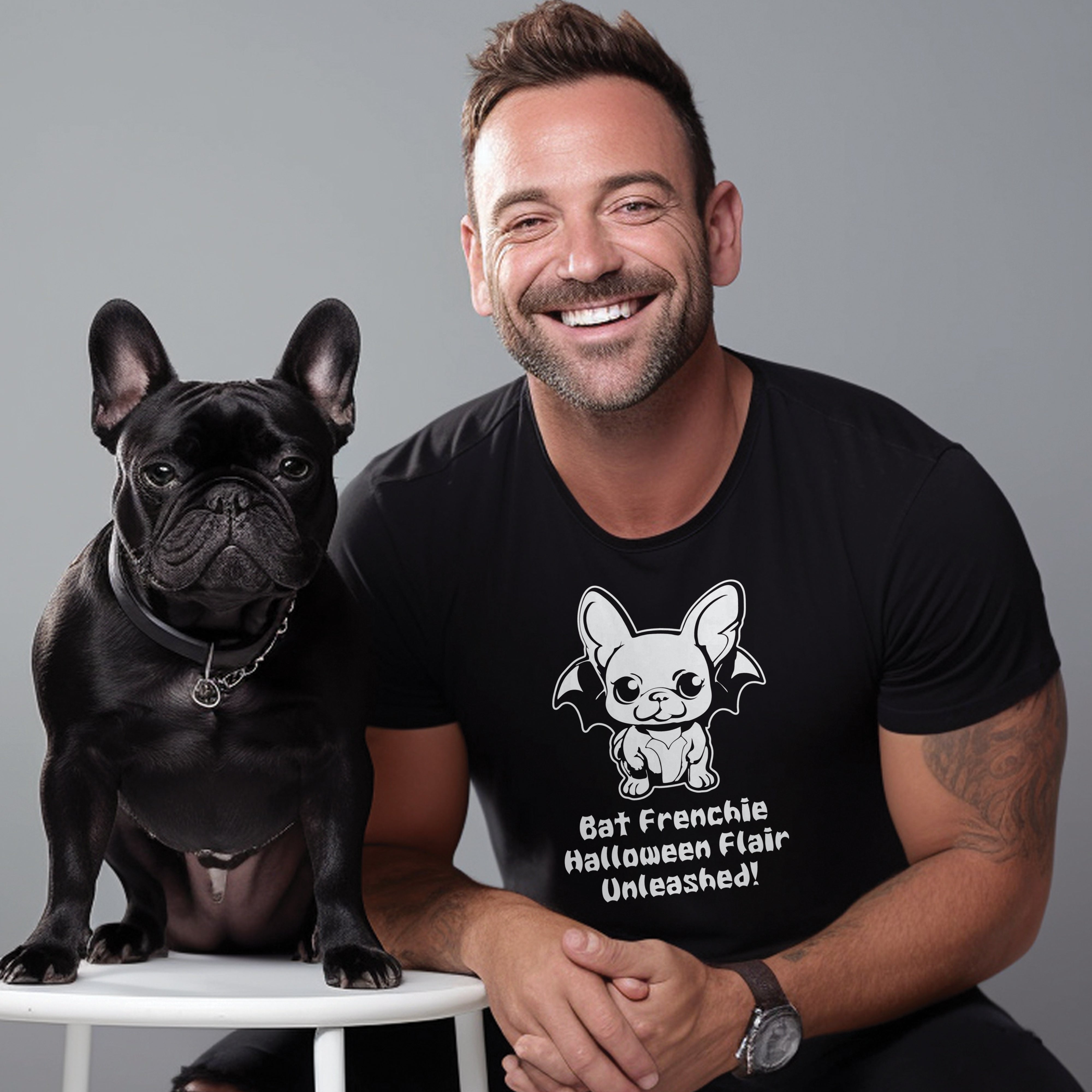French Bulldog Halloween Graphic Tee for Bulldog Owners-fadou
