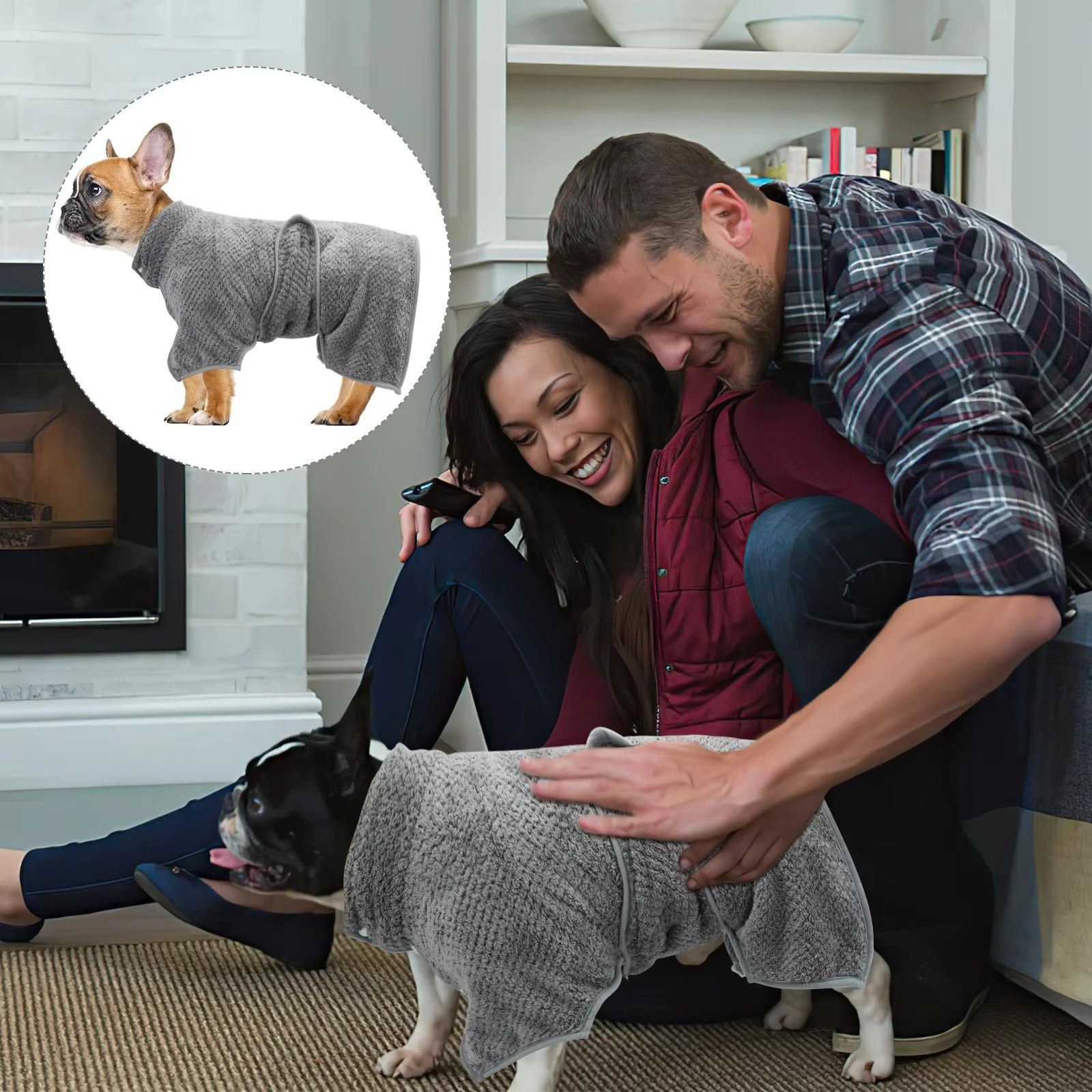 French Bulldog Absorbent Spa Loungewear for Everyday Wear-fadou