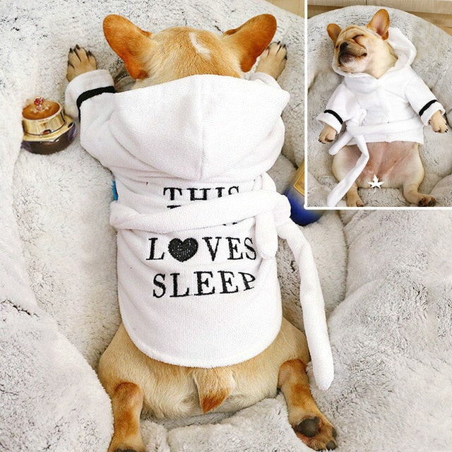 Bathrobe French Bulldog Bath Robe for Frenchie Enthusiasts-fadou