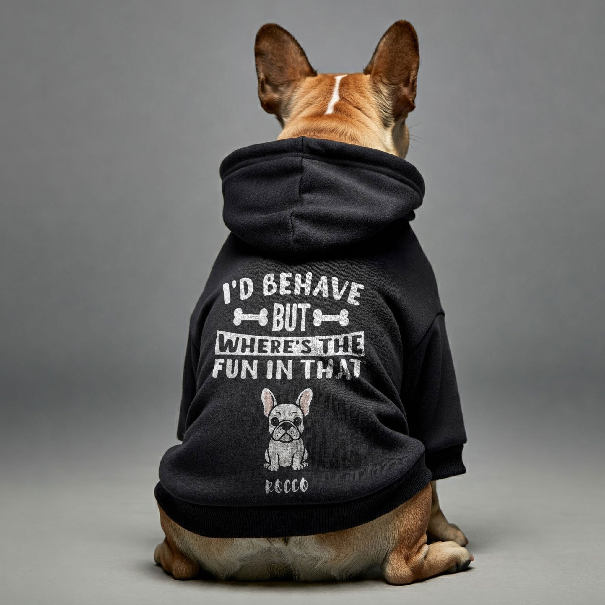 French Bulldog Funny Fleece Hoodie for Training Sessions-fadou