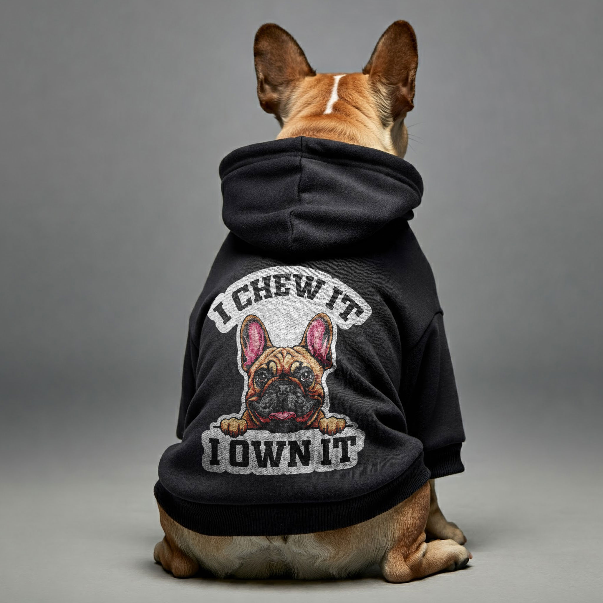 French Bulldog Funny Fleece Hoodie for Brachycephalic Dogs-fadou
